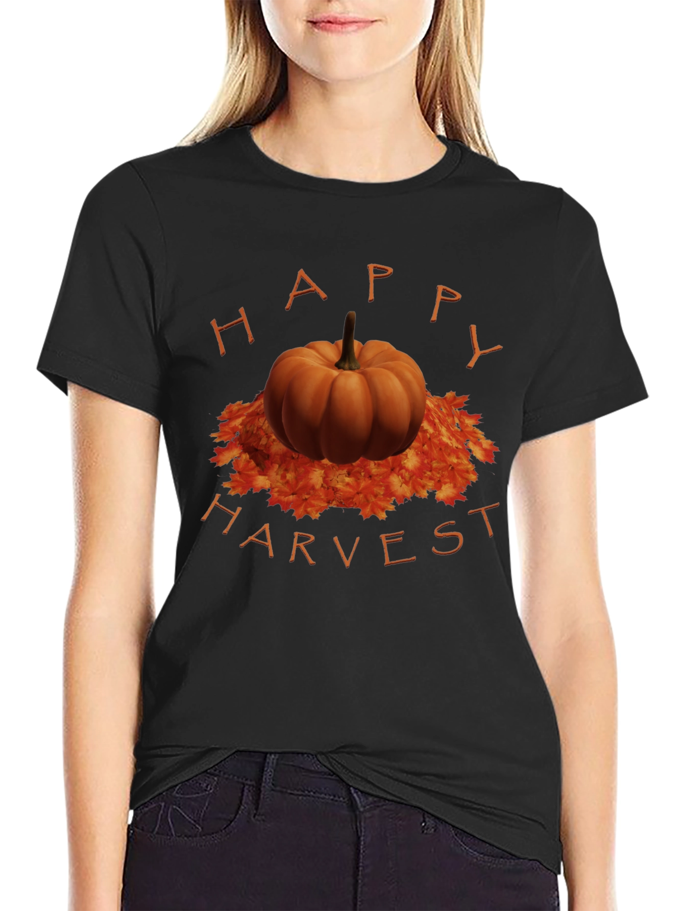 Happy Harvest Pumpkin T-Shirt - Autumn Style