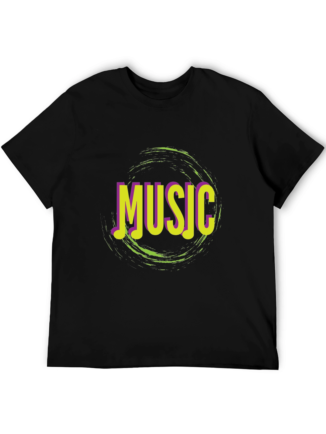 Music Graphic Print Crew Neck T-Shirt