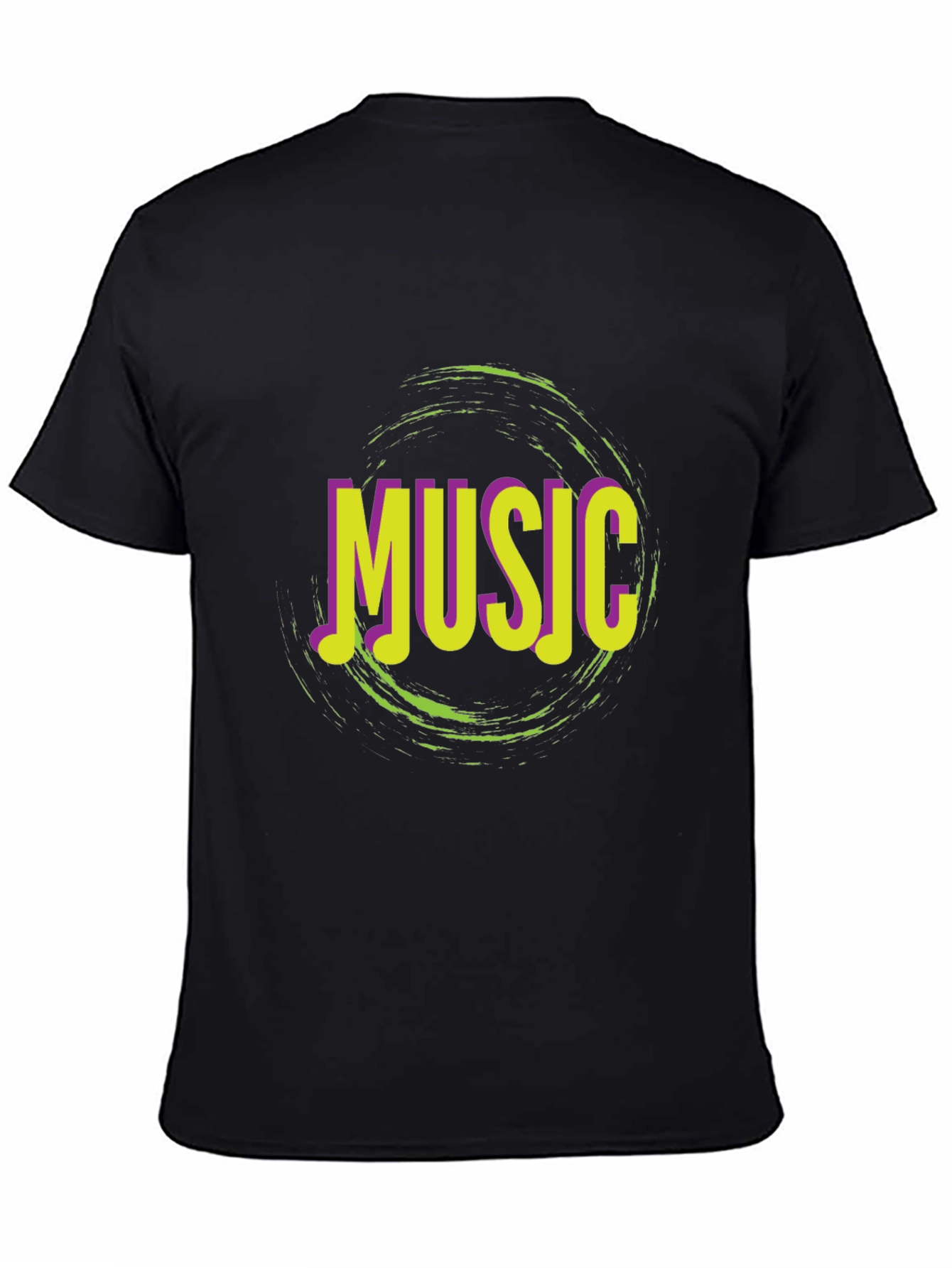 Music Graphic Print Crew Neck T-Shirt