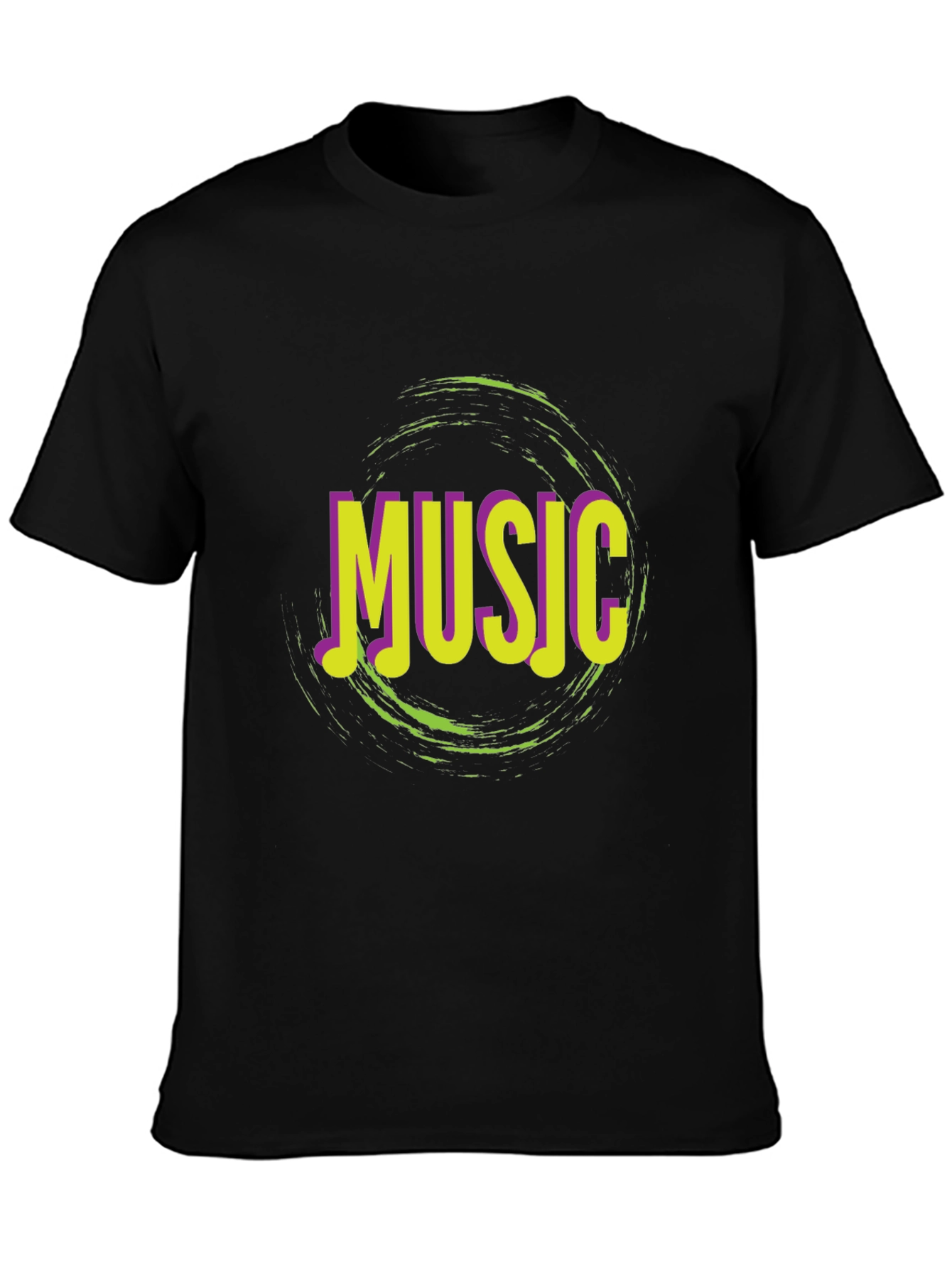 Music Graphic Print Crew Neck T-Shirt