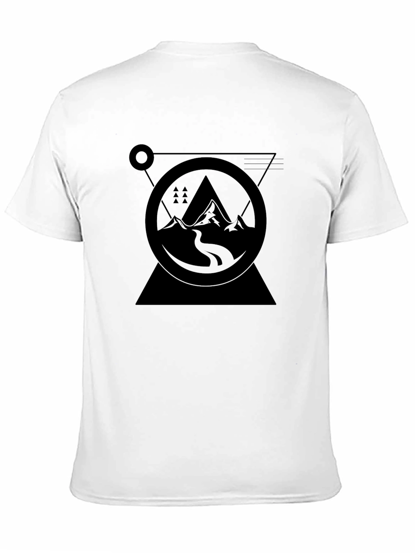 Geometric Mountain Graphic Black T-Shirt