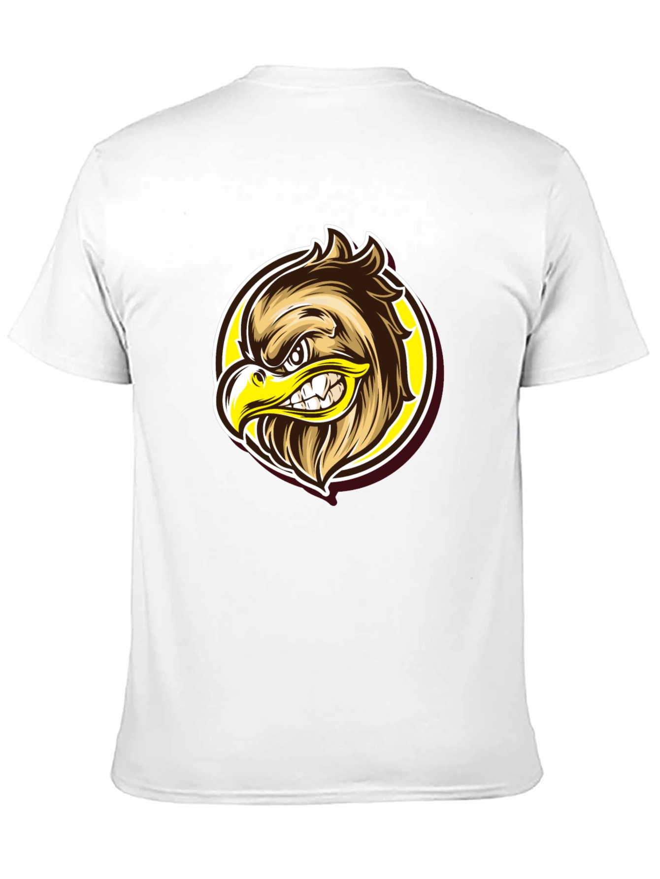 Eagle Graphic Black T-Shirt - Fierce Cartoon Design