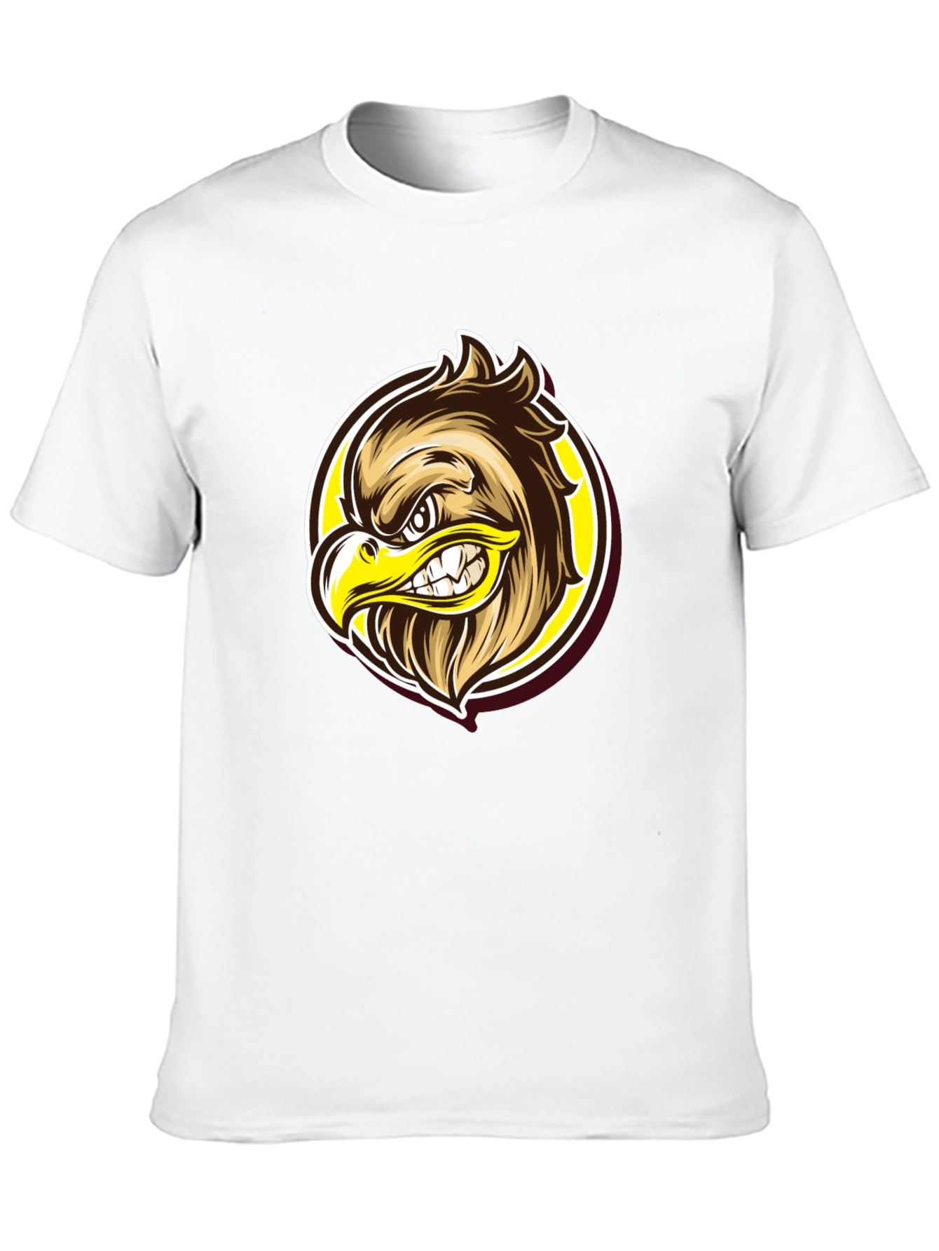 Eagle Graphic Black T-Shirt - Fierce Cartoon Design
