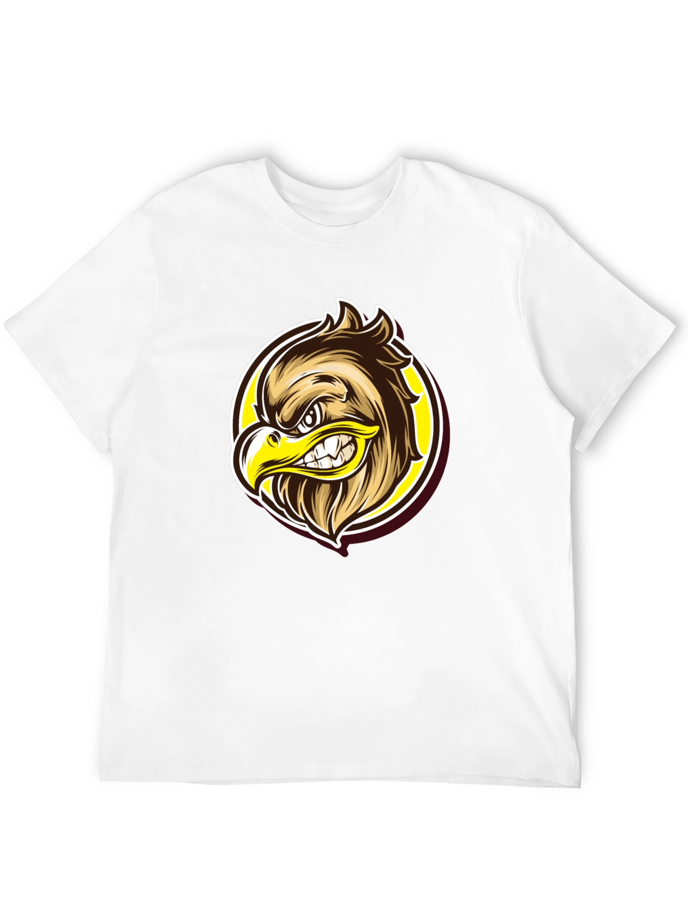 Eagle Graphic Black T-Shirt - Fierce Cartoon Design
