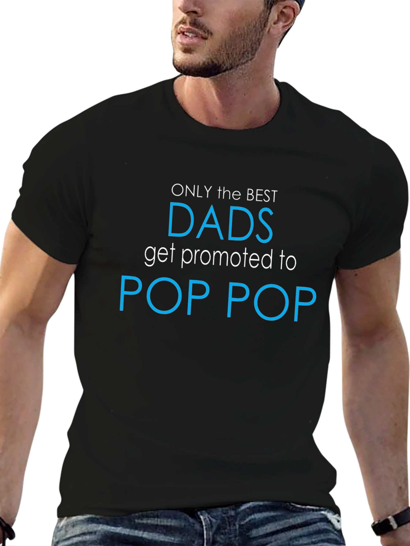 Best Dads Promoted to Pop Pop T-Shirt - Black