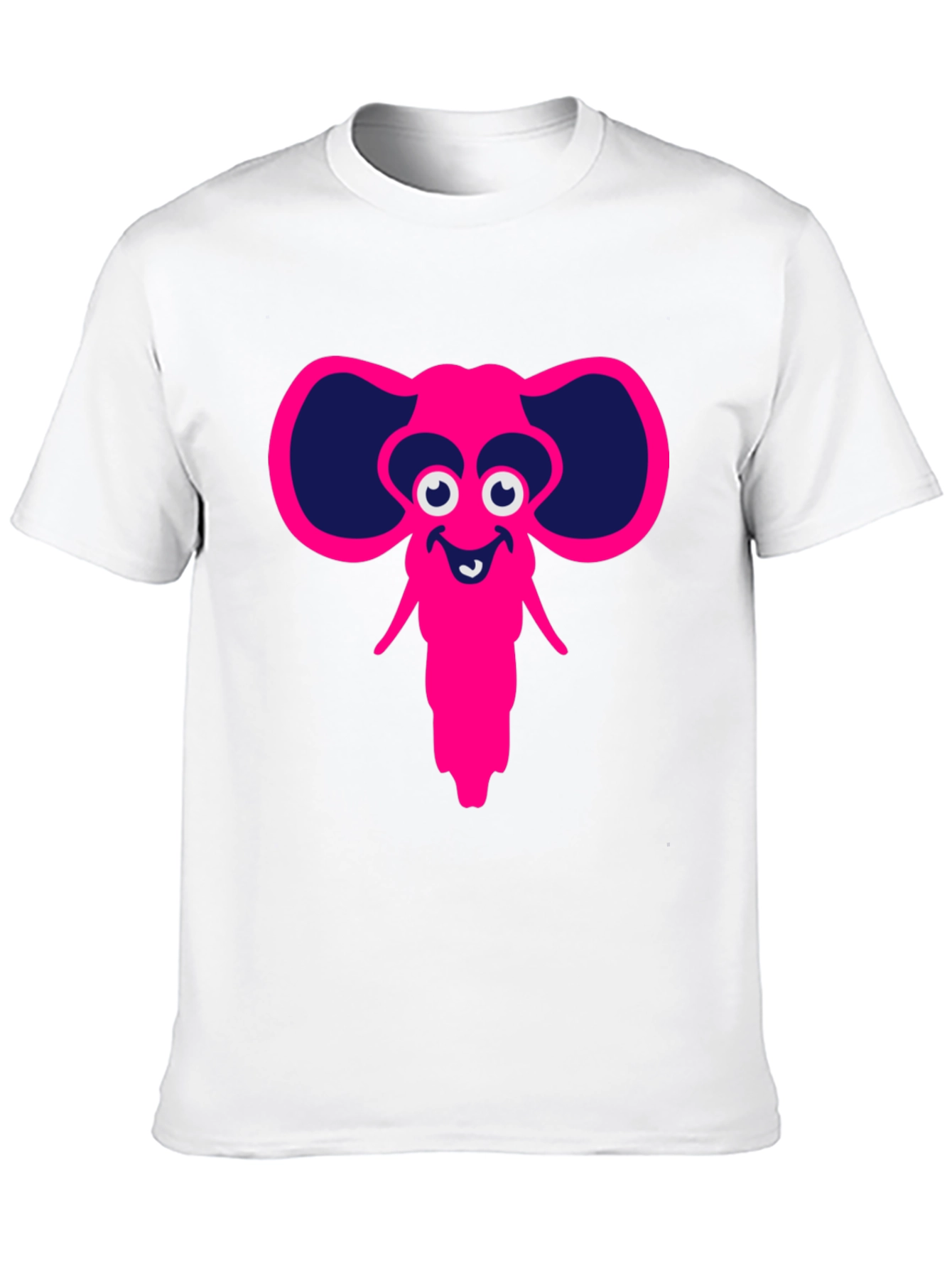 Cartoon Elephant Graphic Tee - Black