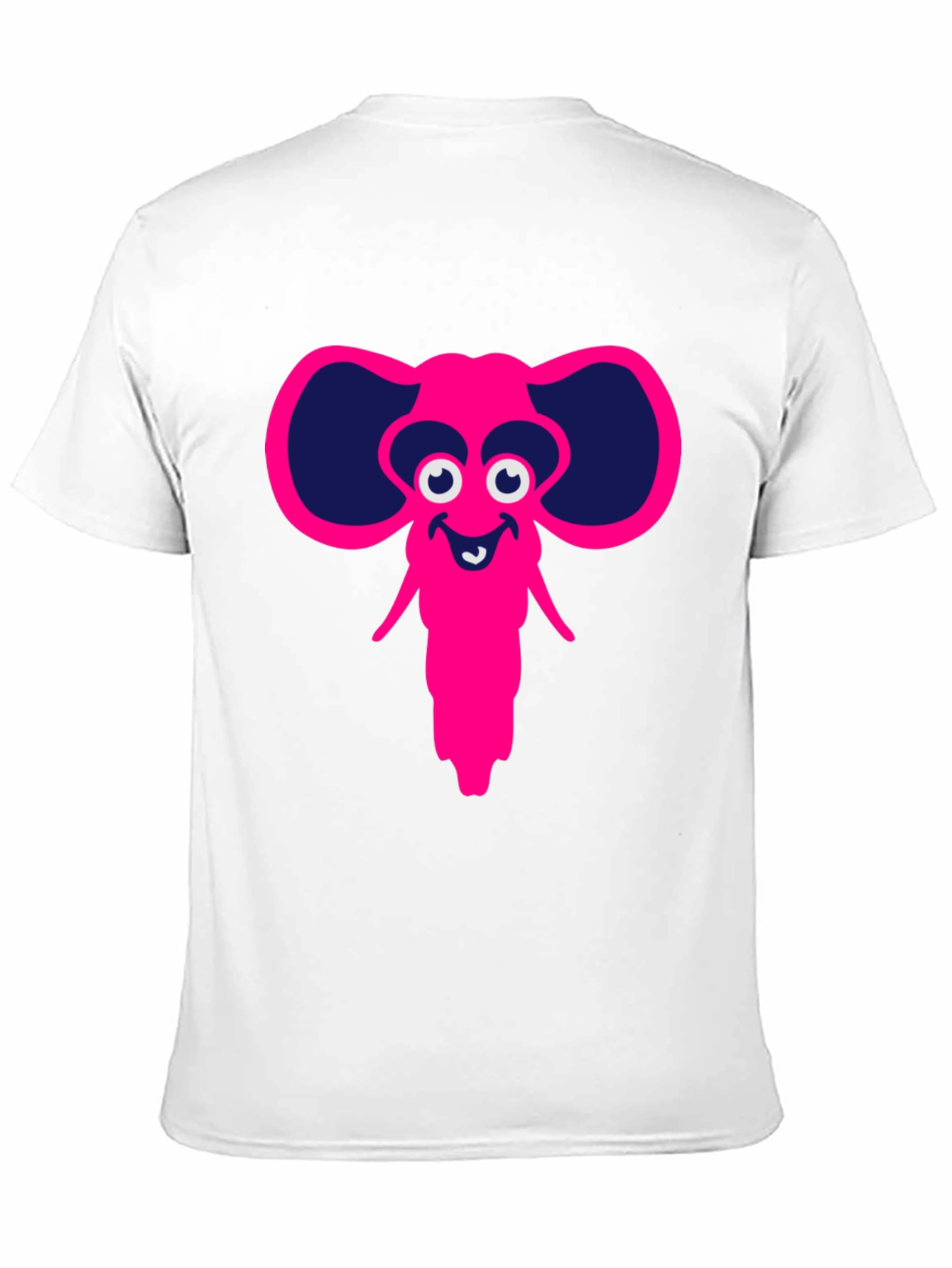 Cartoon Elephant Graphic Tee - Black