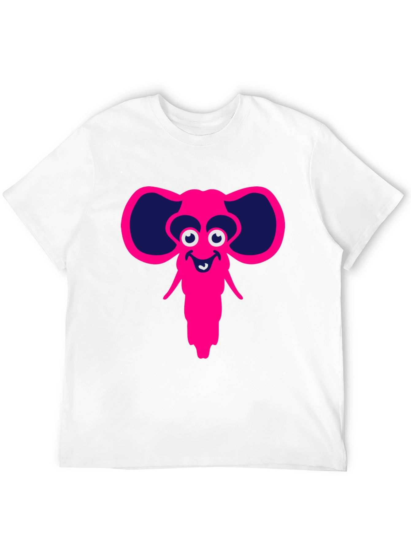Cartoon Elephant Graphic Tee - Black