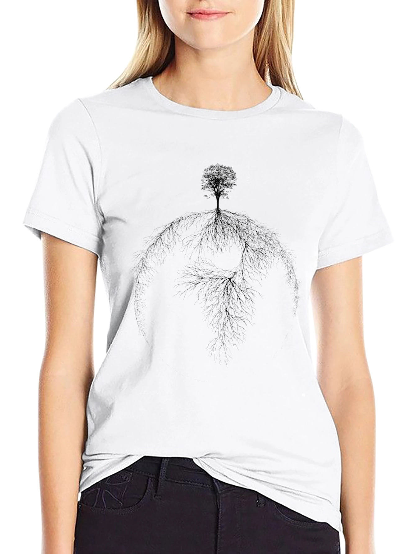 Tree of Life Graphic Tee - Black Cotton Blend