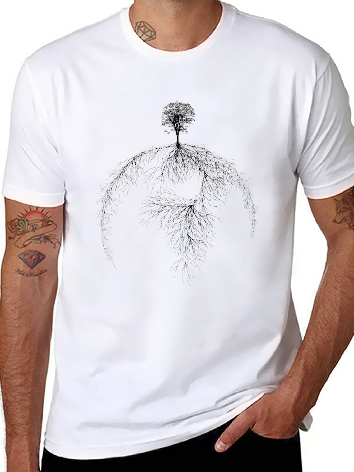 Tree of Life Graphic Tee - Black Cotton Blend