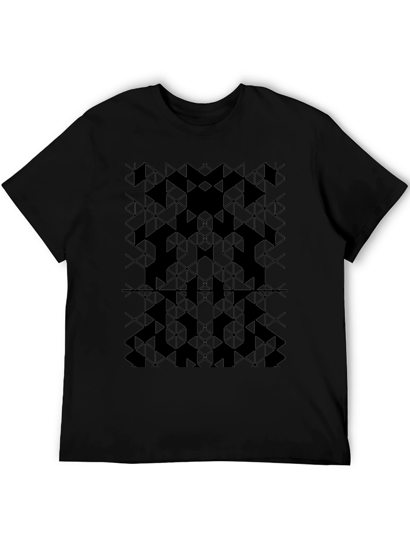 Geometric Pattern Black T-Shirt