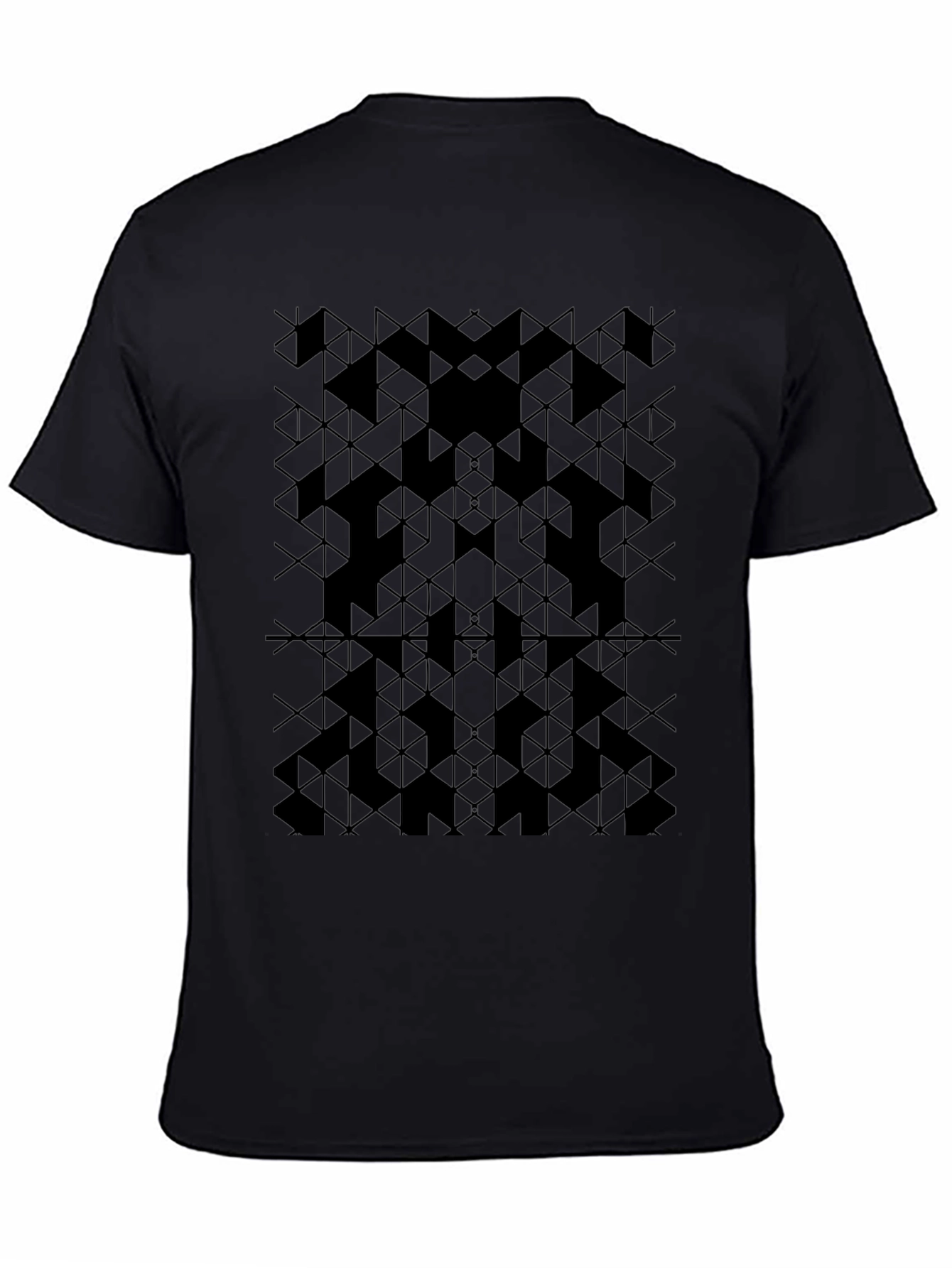 Geometric Pattern Black T-Shirt