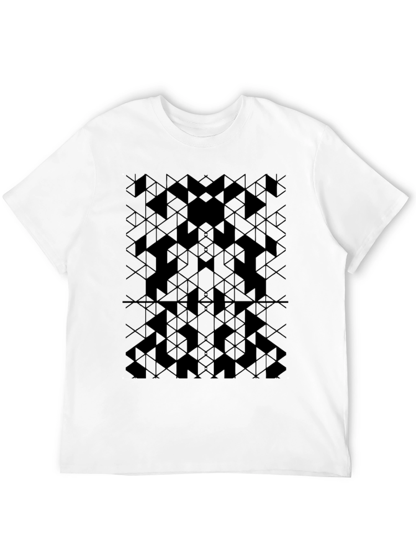 Geometric Pattern Black T-Shirt