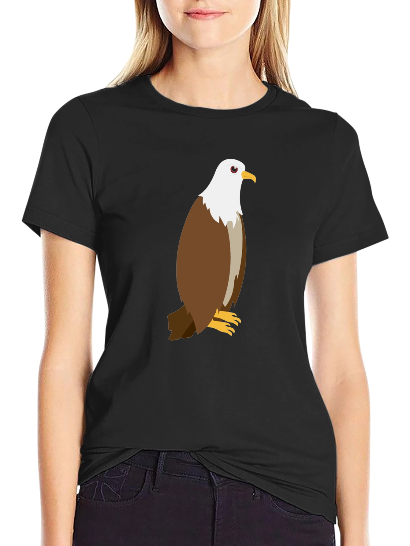 Eagle Graphic Tee - Black Cotton Blend