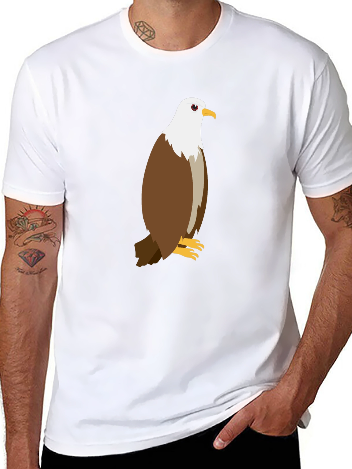 Eagle Graphic Tee - Black Cotton Blend