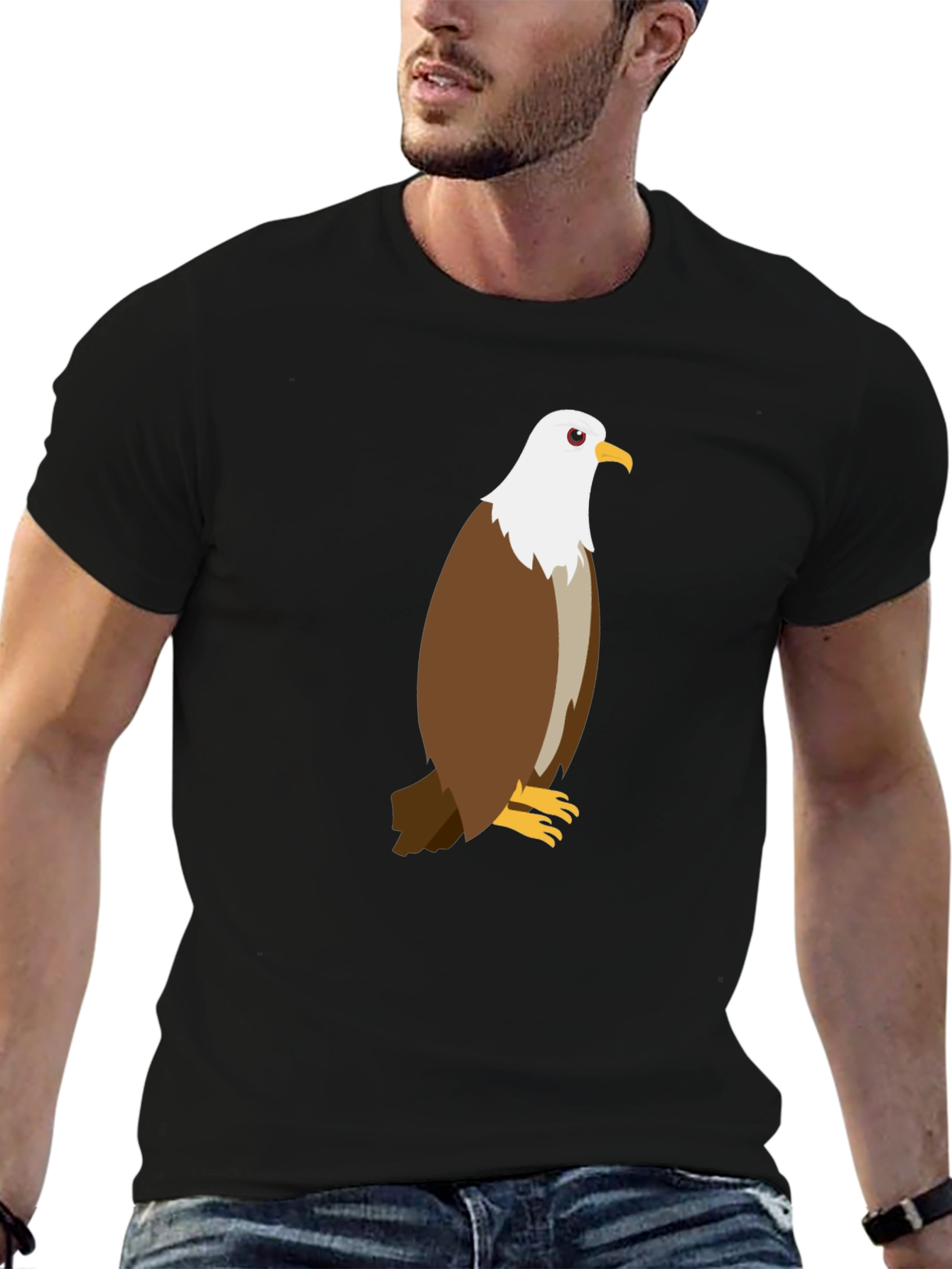 Eagle Graphic Tee - Black Cotton Blend