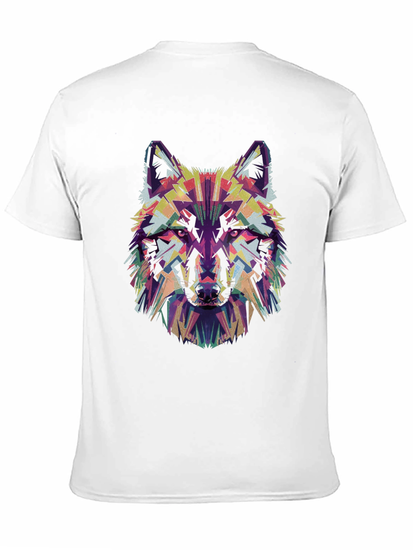 Abstract Wolf Head Graphic Print Black T-Shirt