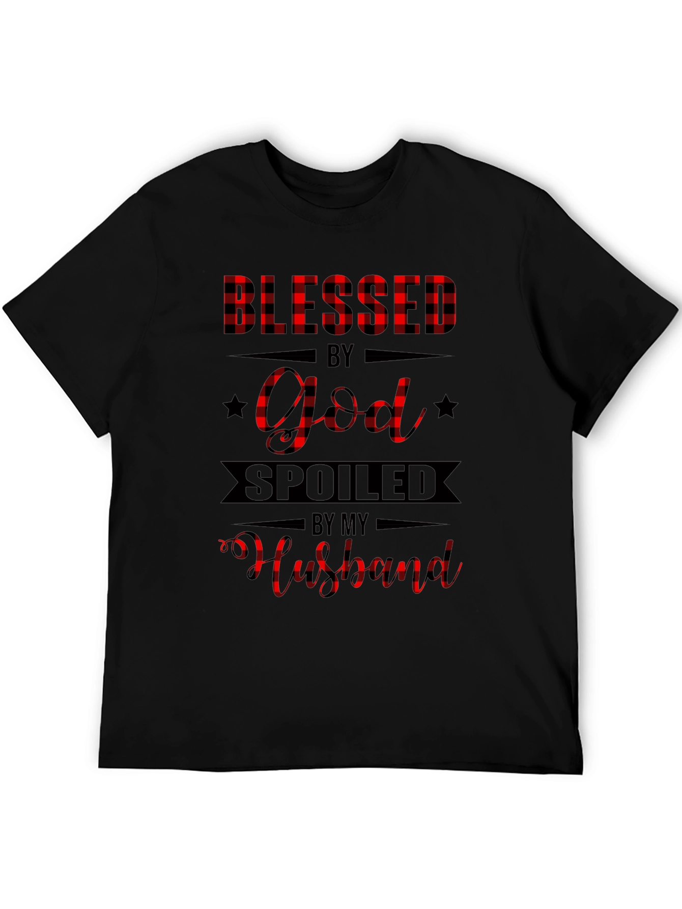 Blessed by God Spoiled by Husband Graphic T-Shirt