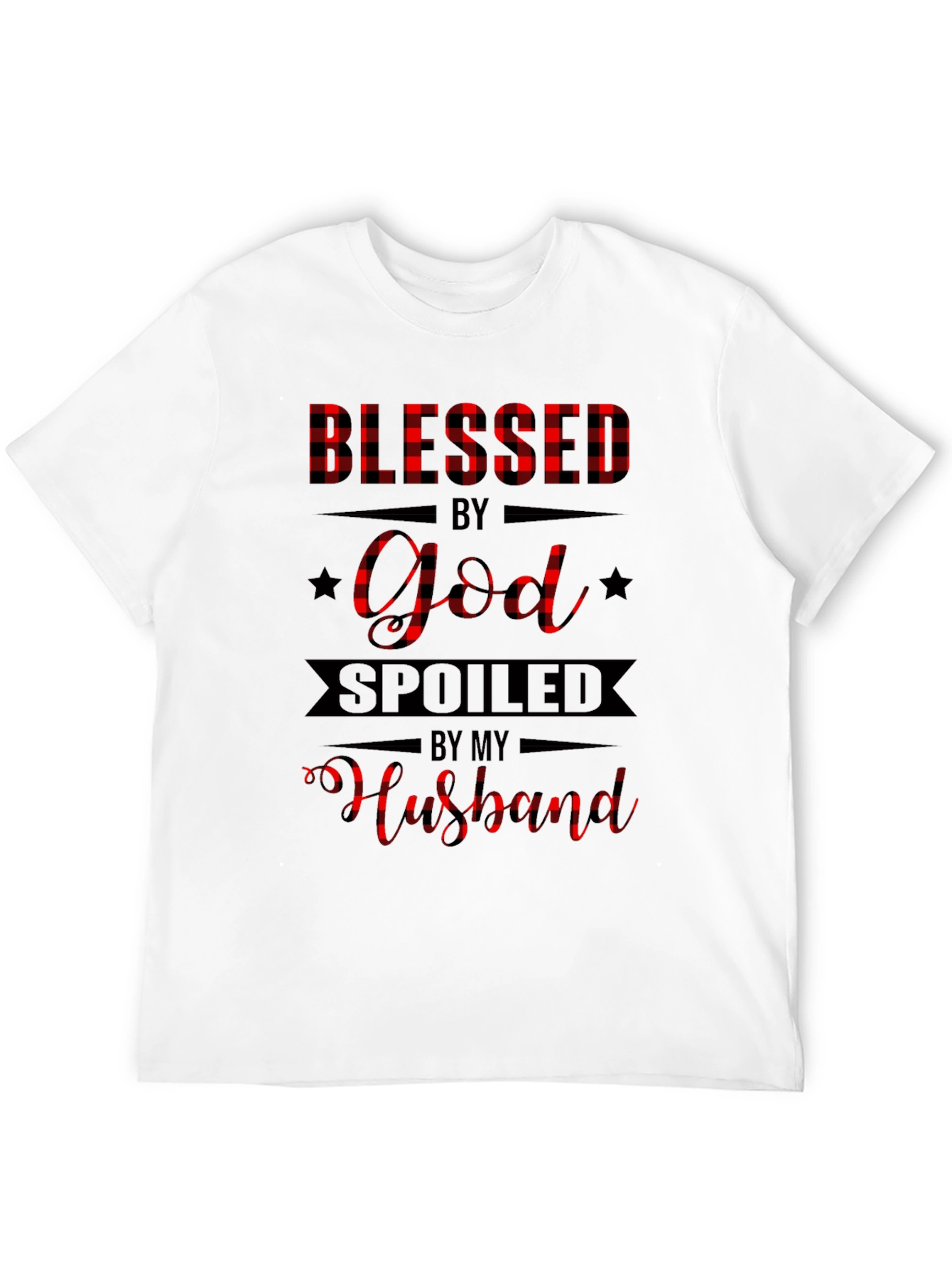 Blessed by God Spoiled by Husband Graphic T-Shirt