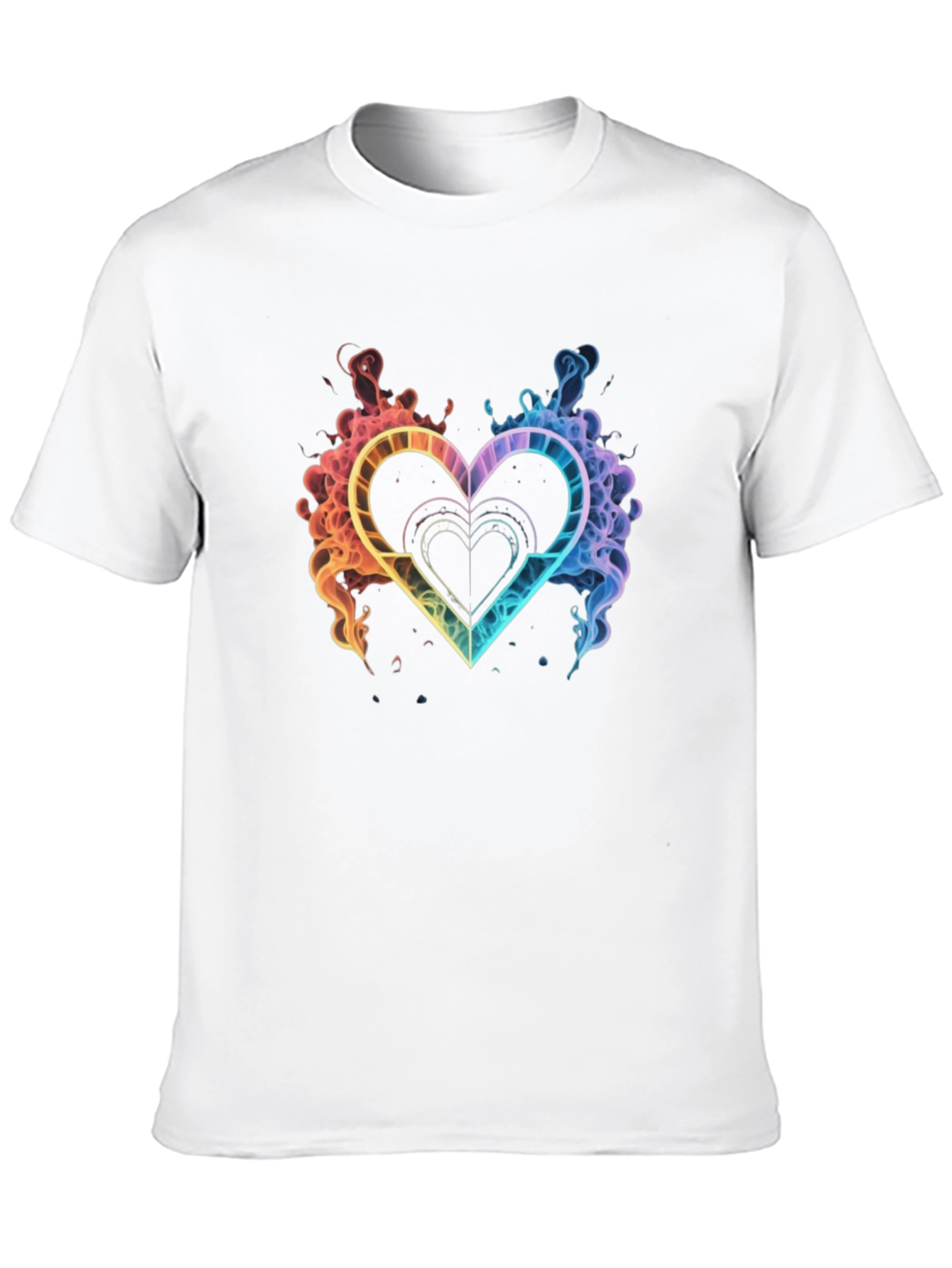 Rainbow Heart Graphic Tee - Stylish Black T-Shirt