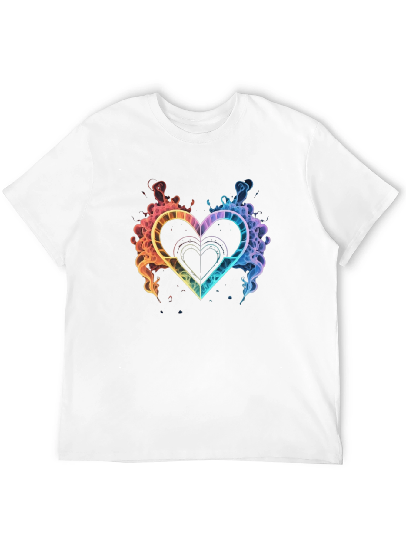 Rainbow Heart Graphic Tee - Stylish Black T-Shirt