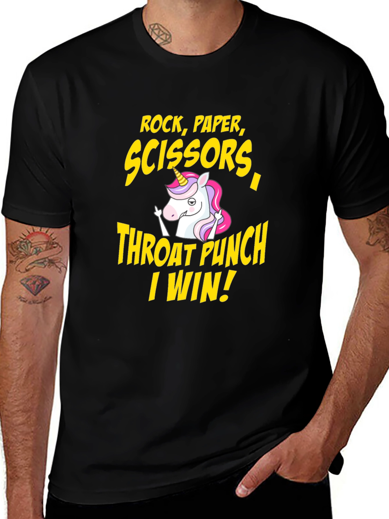Rock Paper Scissors Throat Punch I Win T-Shirt