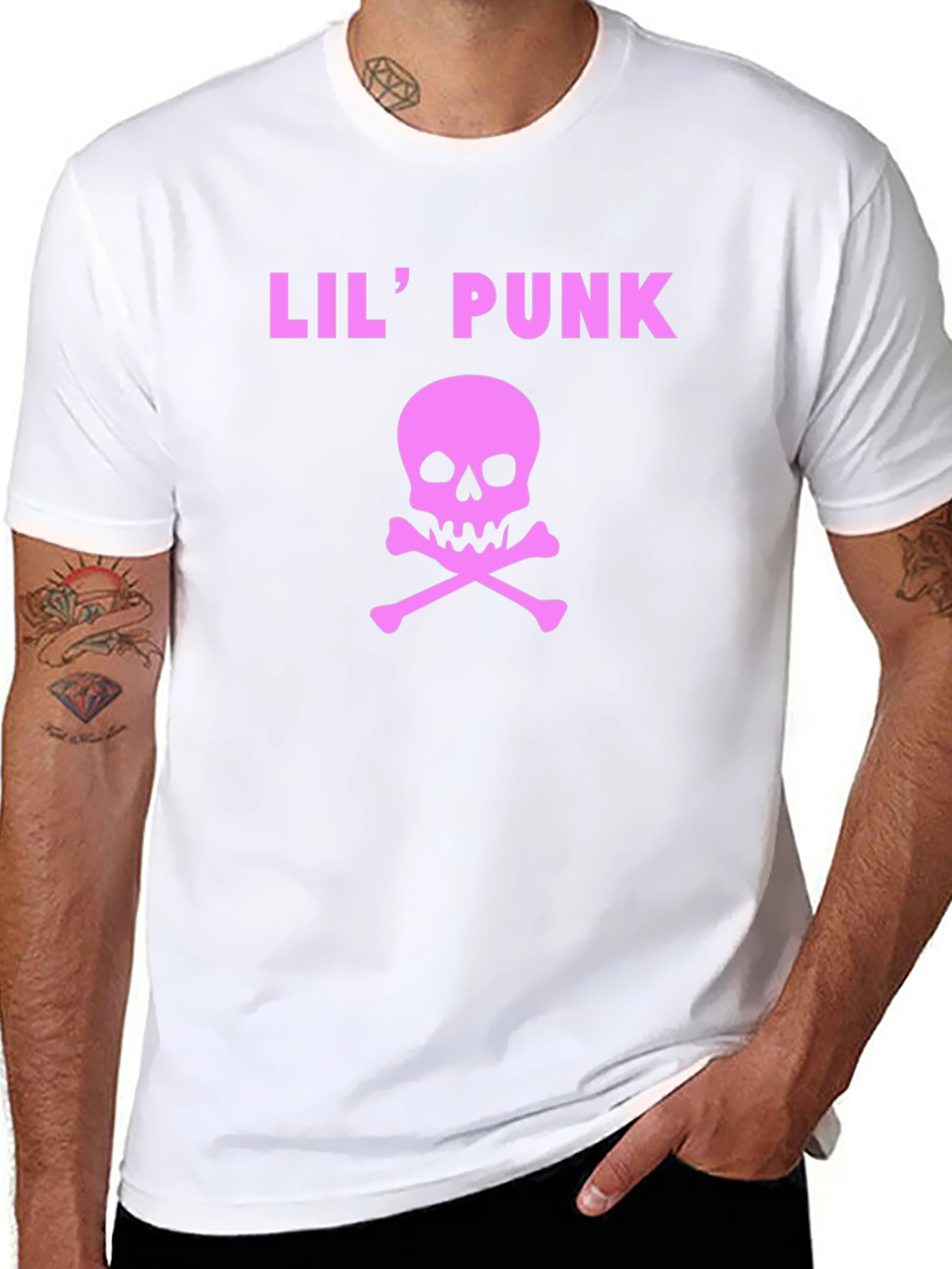 Lil Punk Skull Graphic T-Shirt - Black