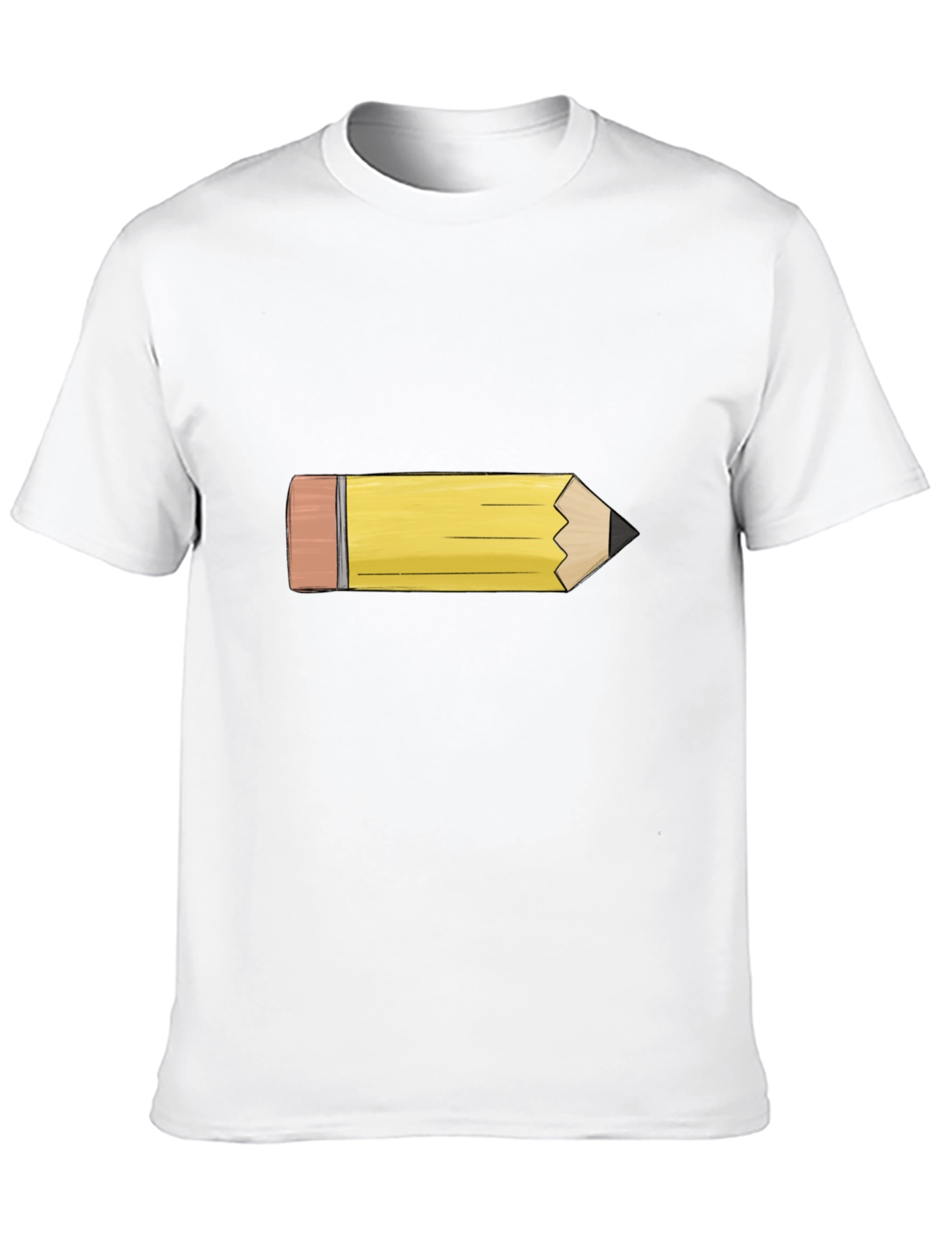Pencil Graphic Tee - Black Cotton Casual Shirt