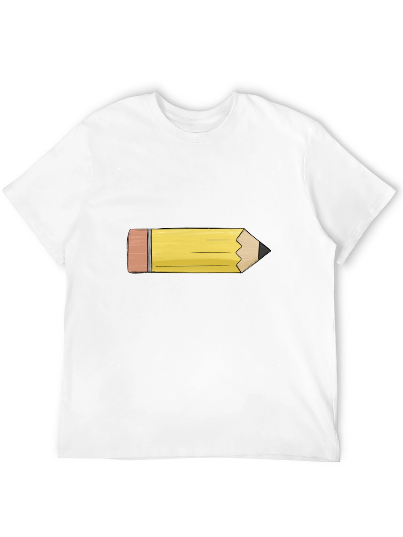Pencil Graphic Tee - Black Cotton Casual Shirt