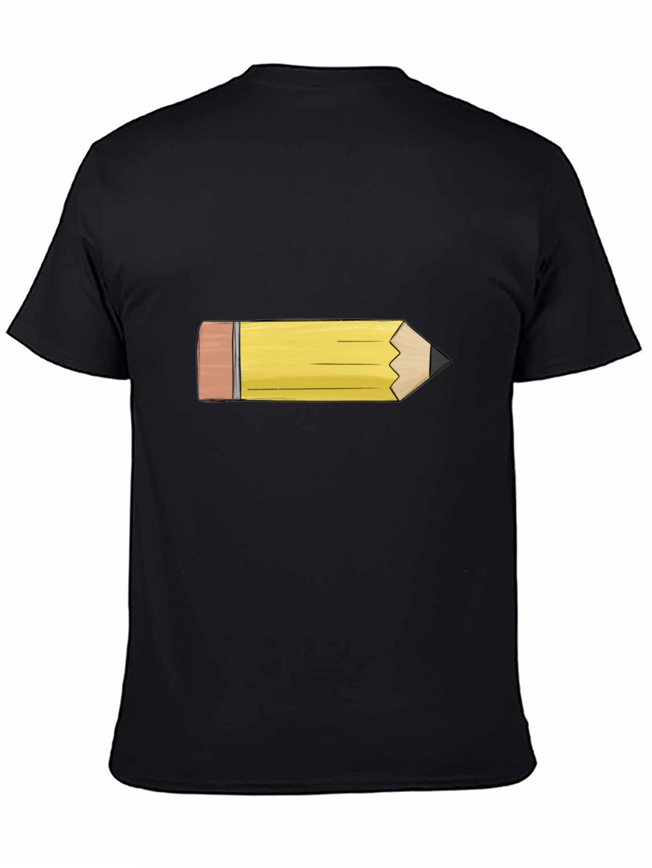 Pencil Graphic Tee - Black Cotton Casual Shirt
