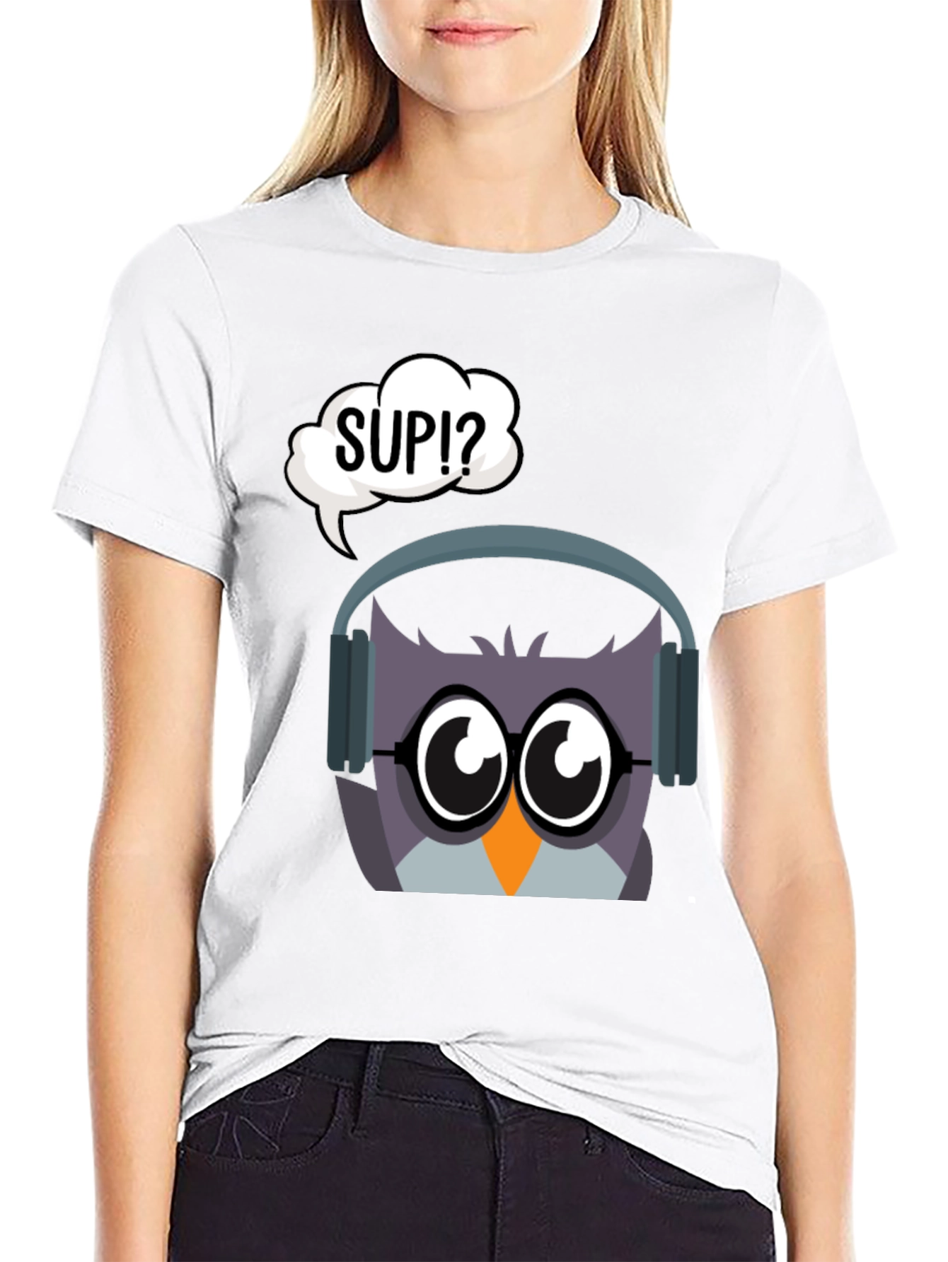 Owl with Headphones Graphic Tee - Sup!?