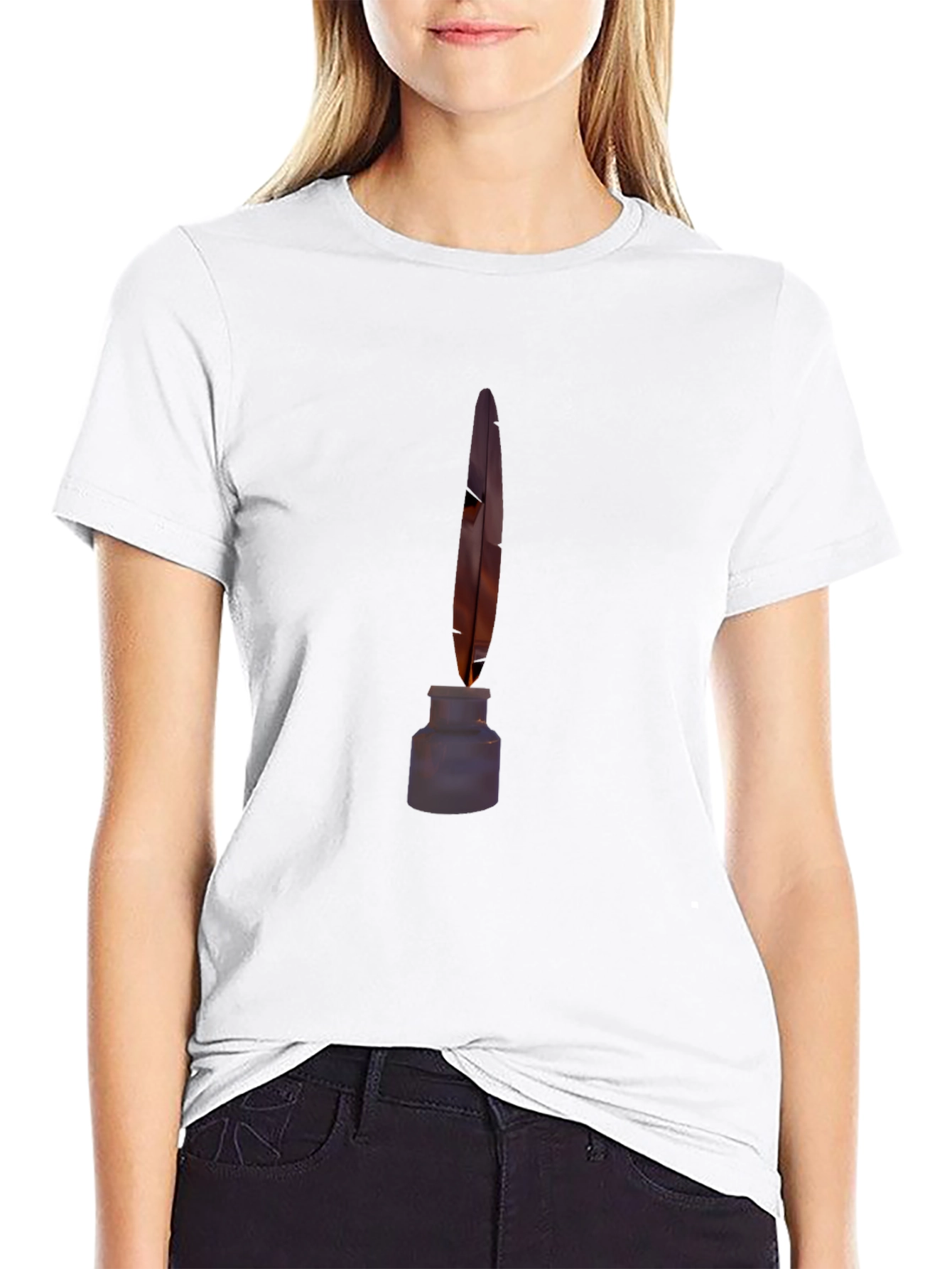 Quill & Ink Black Tee - Classic Writer Style