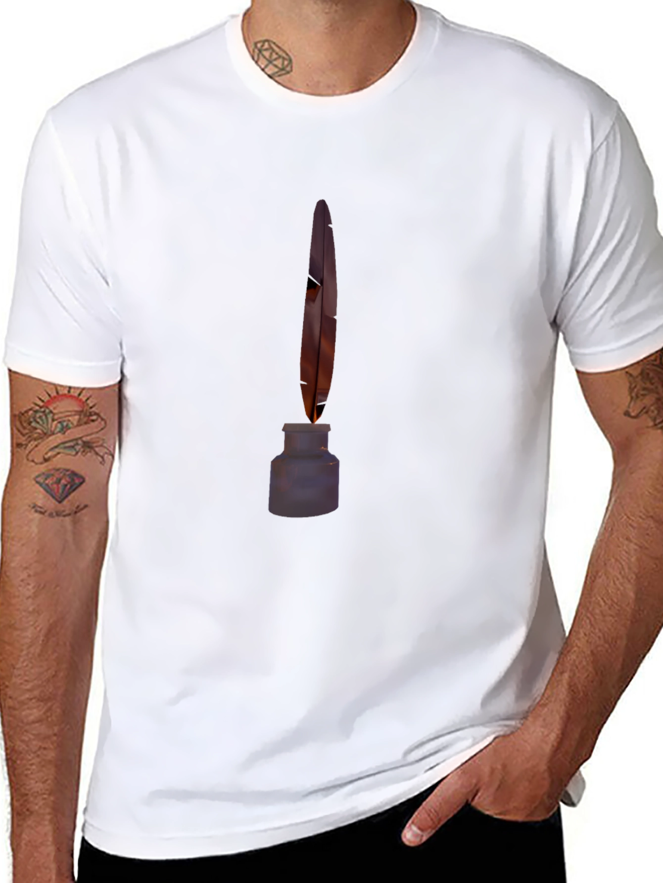 Quill & Ink Black Tee - Classic Writer Style