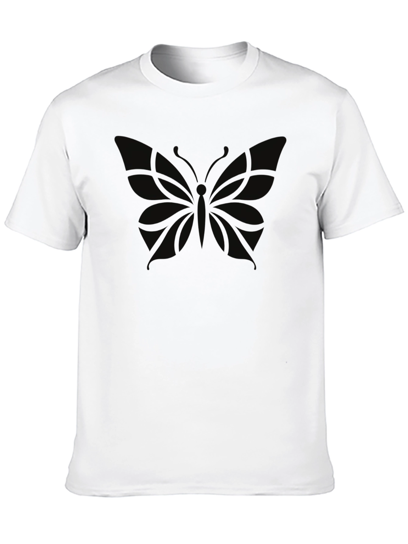 Mens Black Butterfly Graphic T-Shirt
