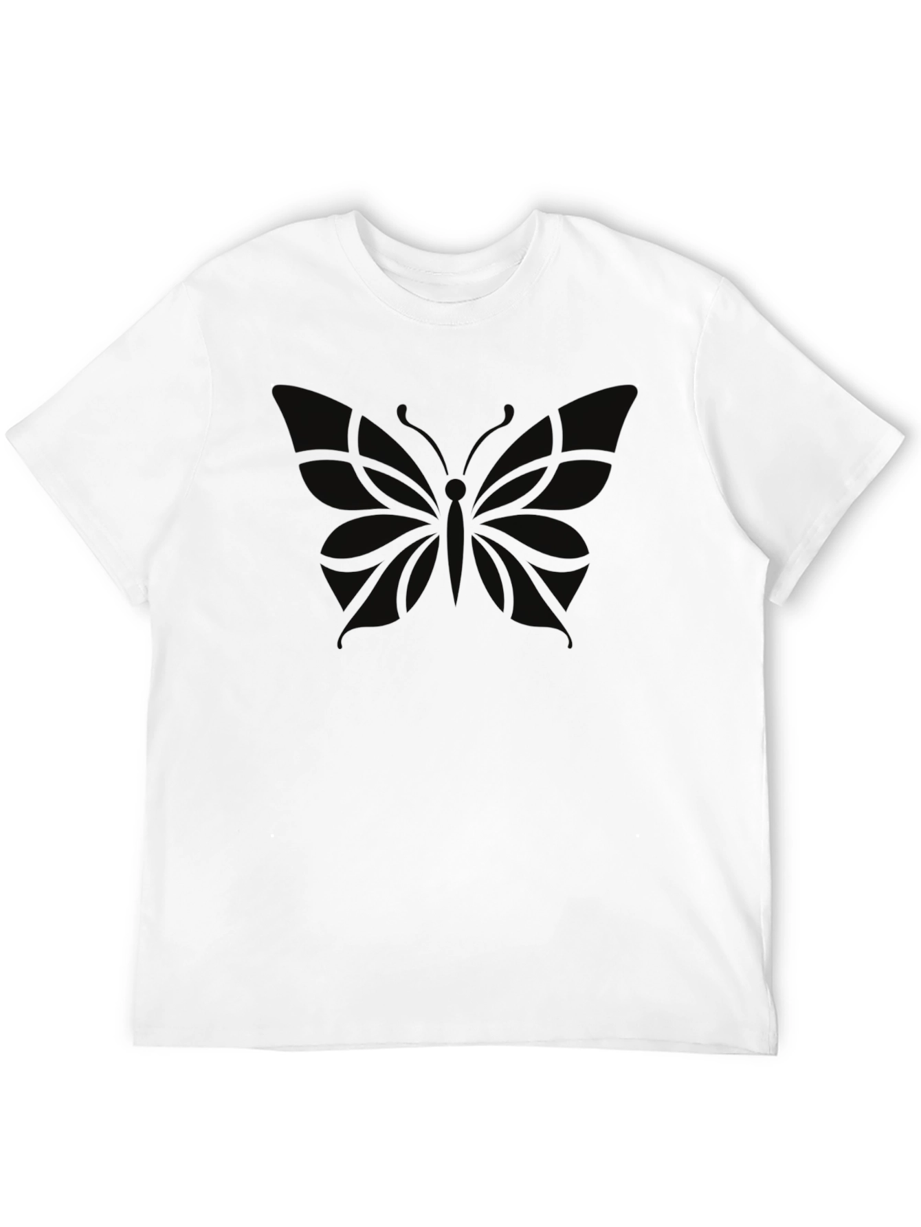 Mens Black Butterfly Graphic T-Shirt