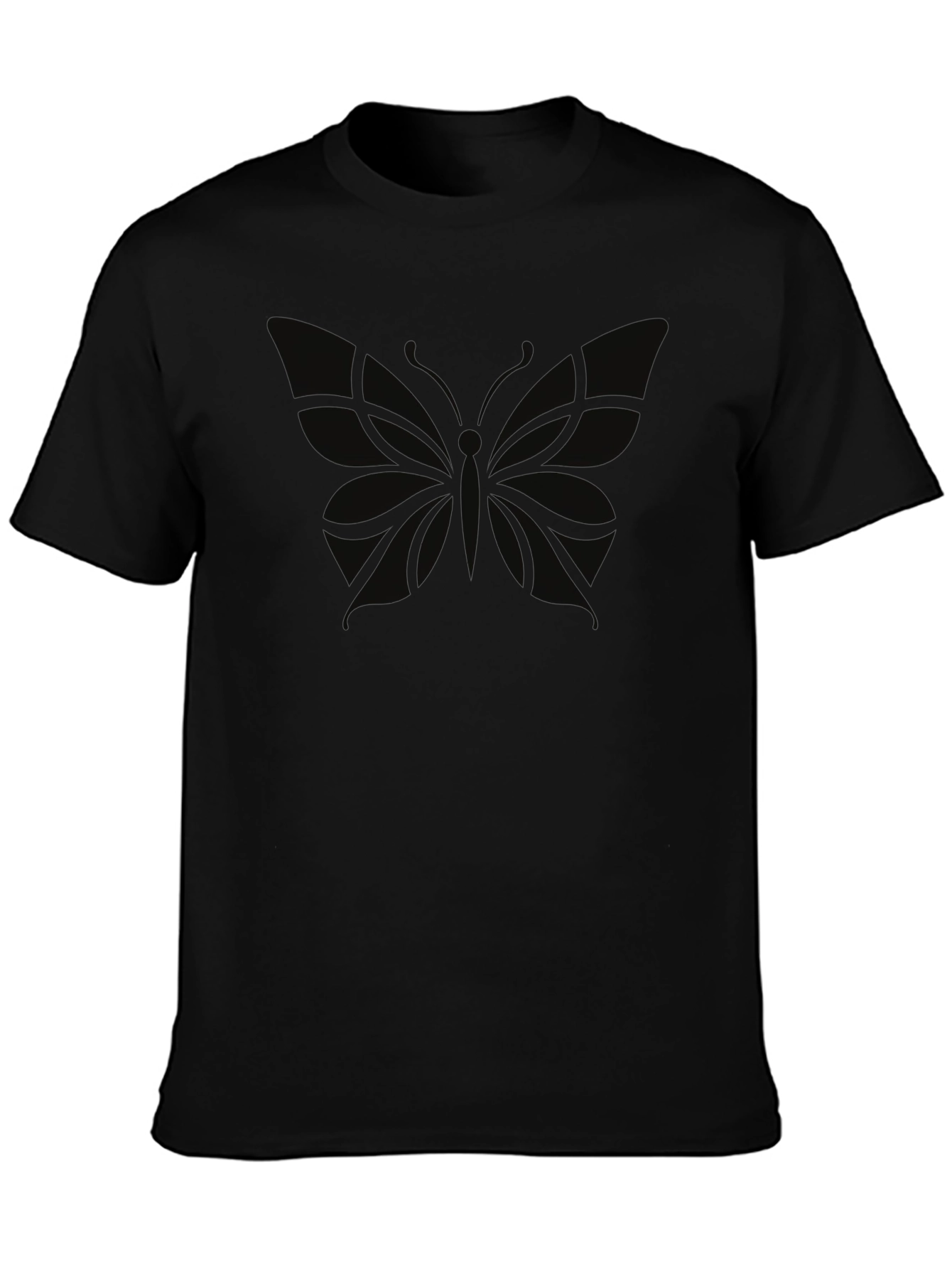 Mens Black Butterfly Graphic T-Shirt