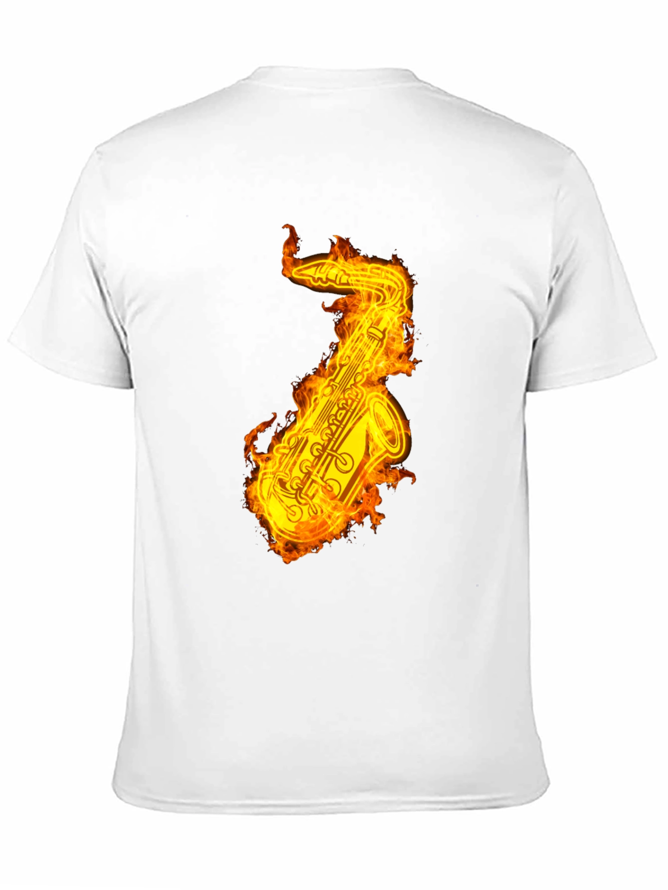 Flaming Saxophone Graphic Tee - Black