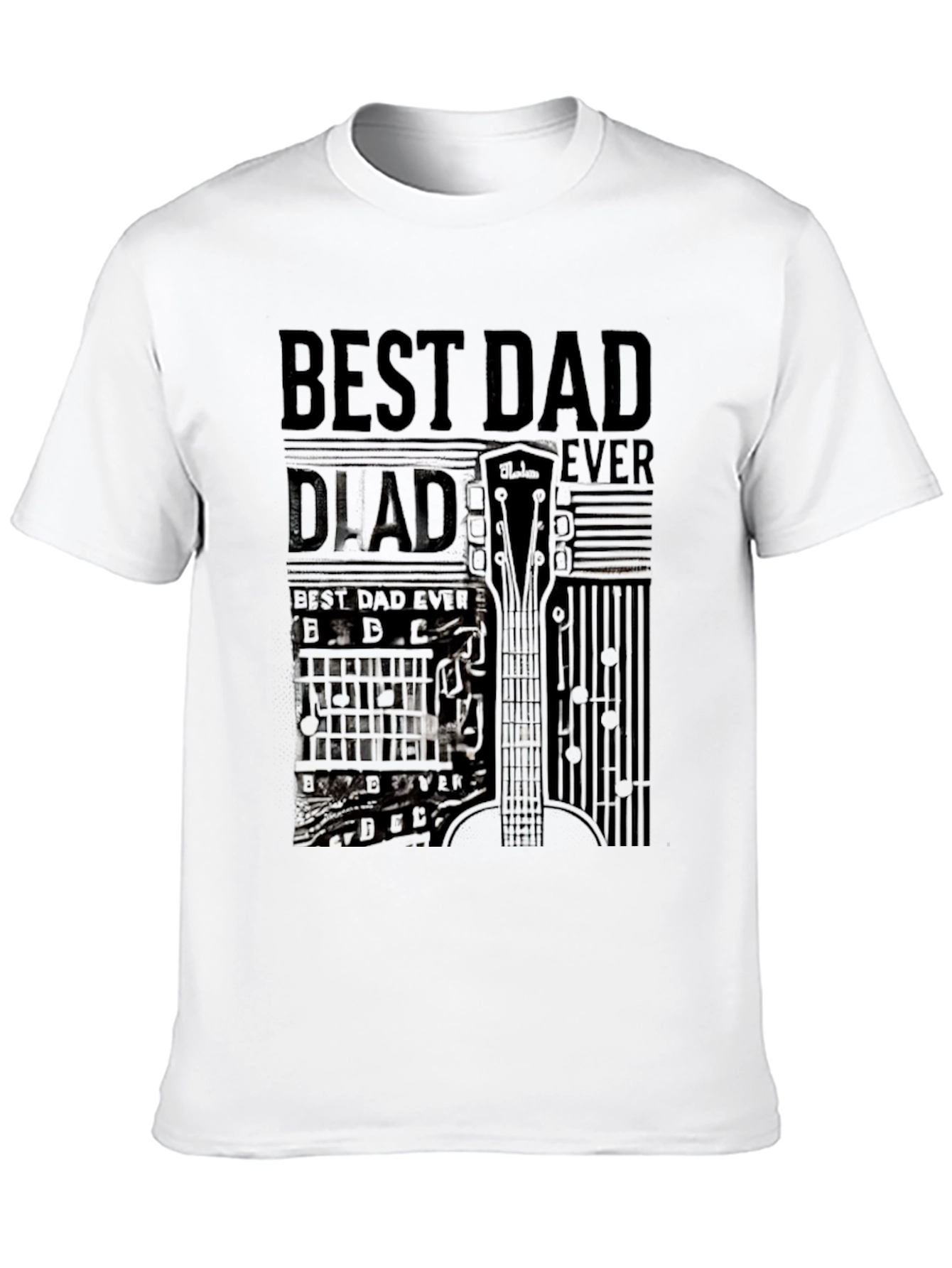 Best Dad Ever Graphic Tee - Guitar Loving Fathers!
