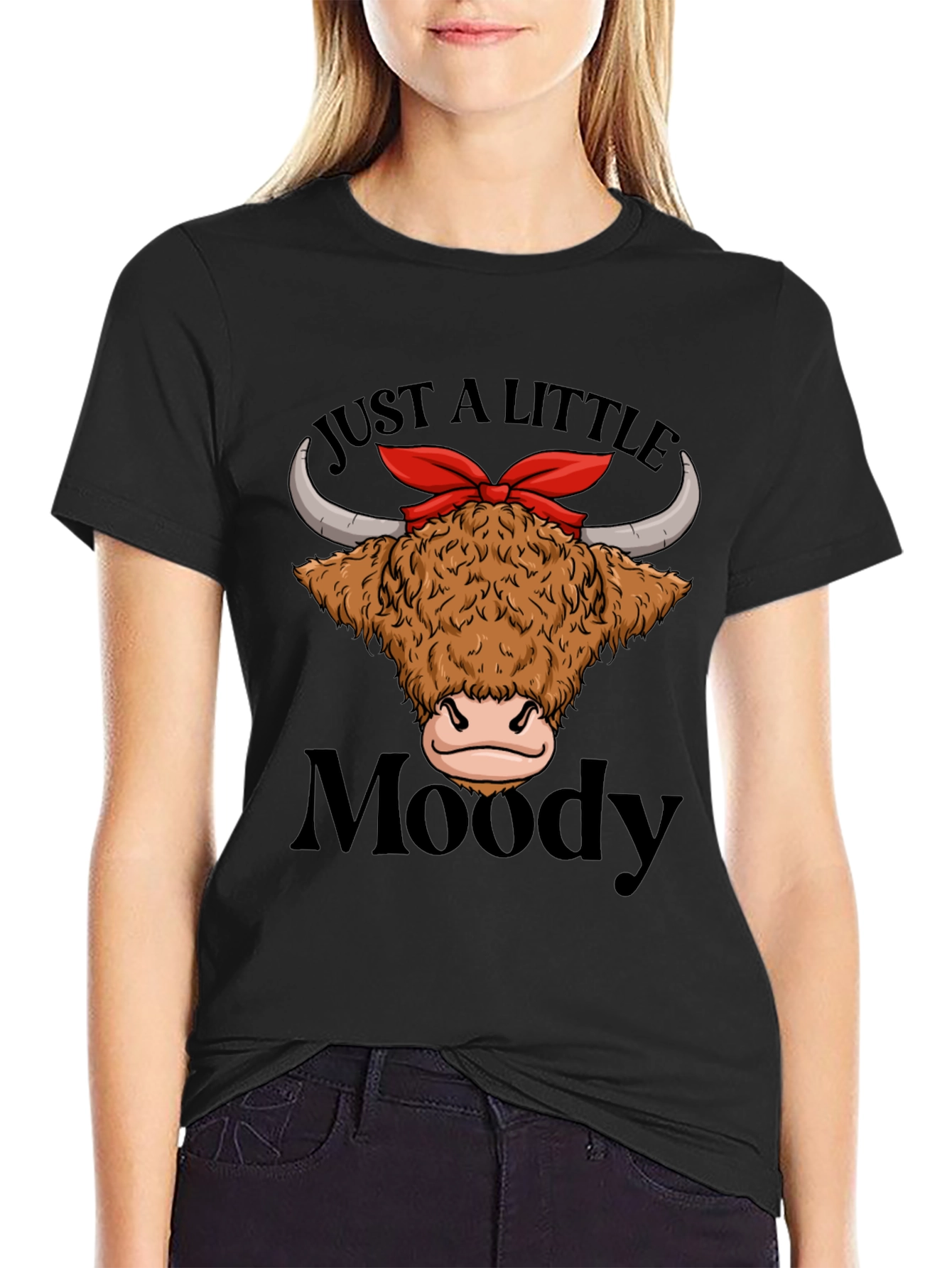 Moody Highland Cow T-Shirt Funny Graphic Tee