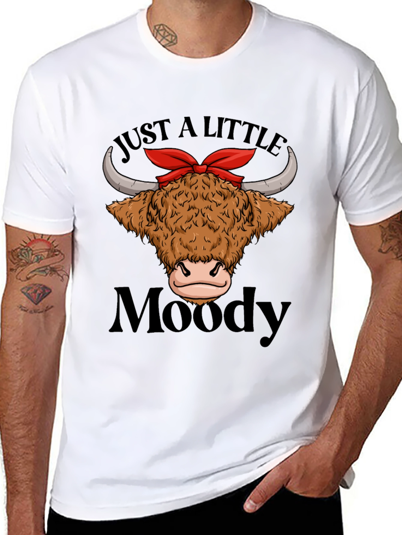 Moody Highland Cow T-Shirt Funny Graphic Tee
