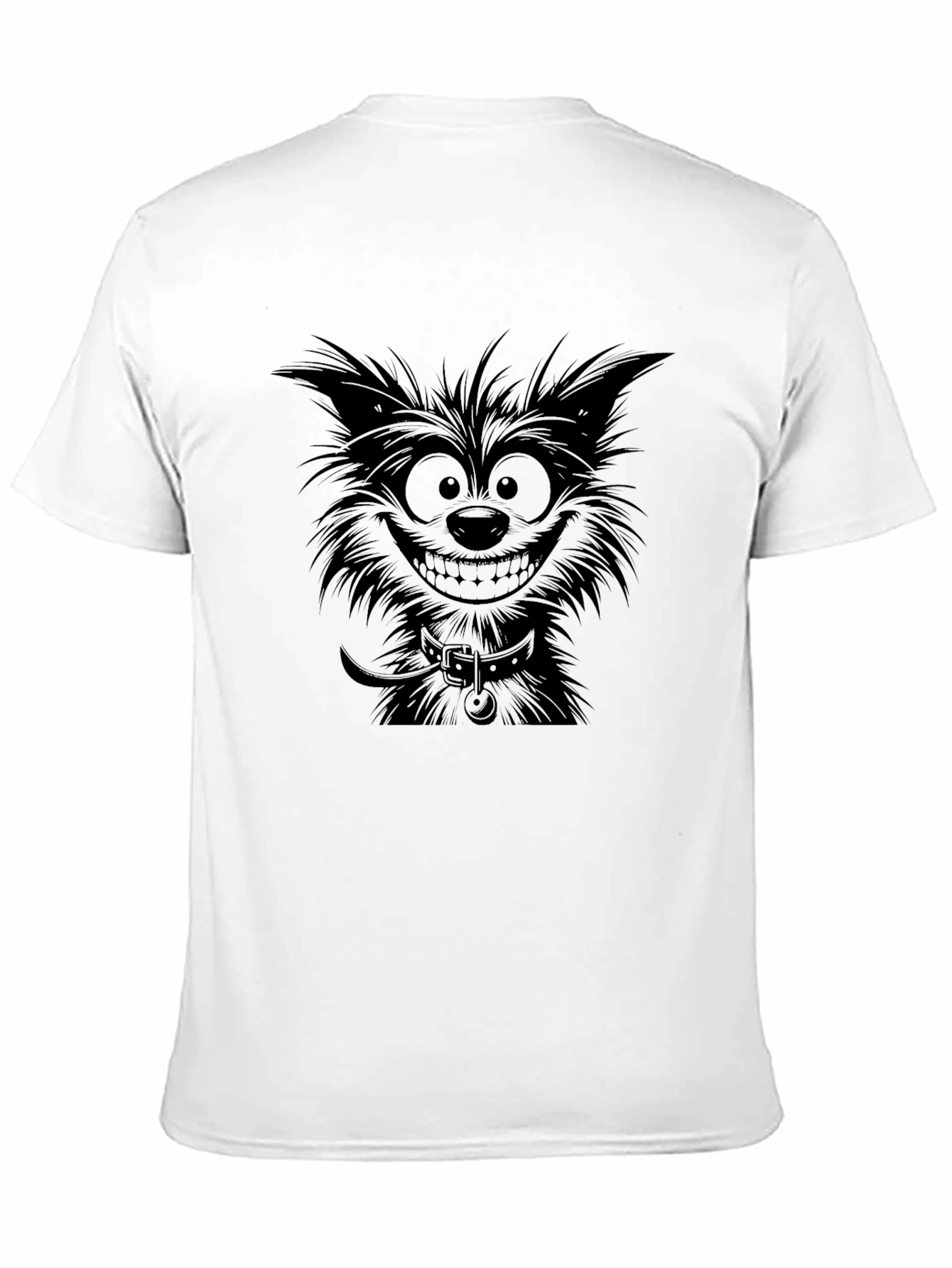 Mens Black Cartoon Dog Graphic T-Shirt
