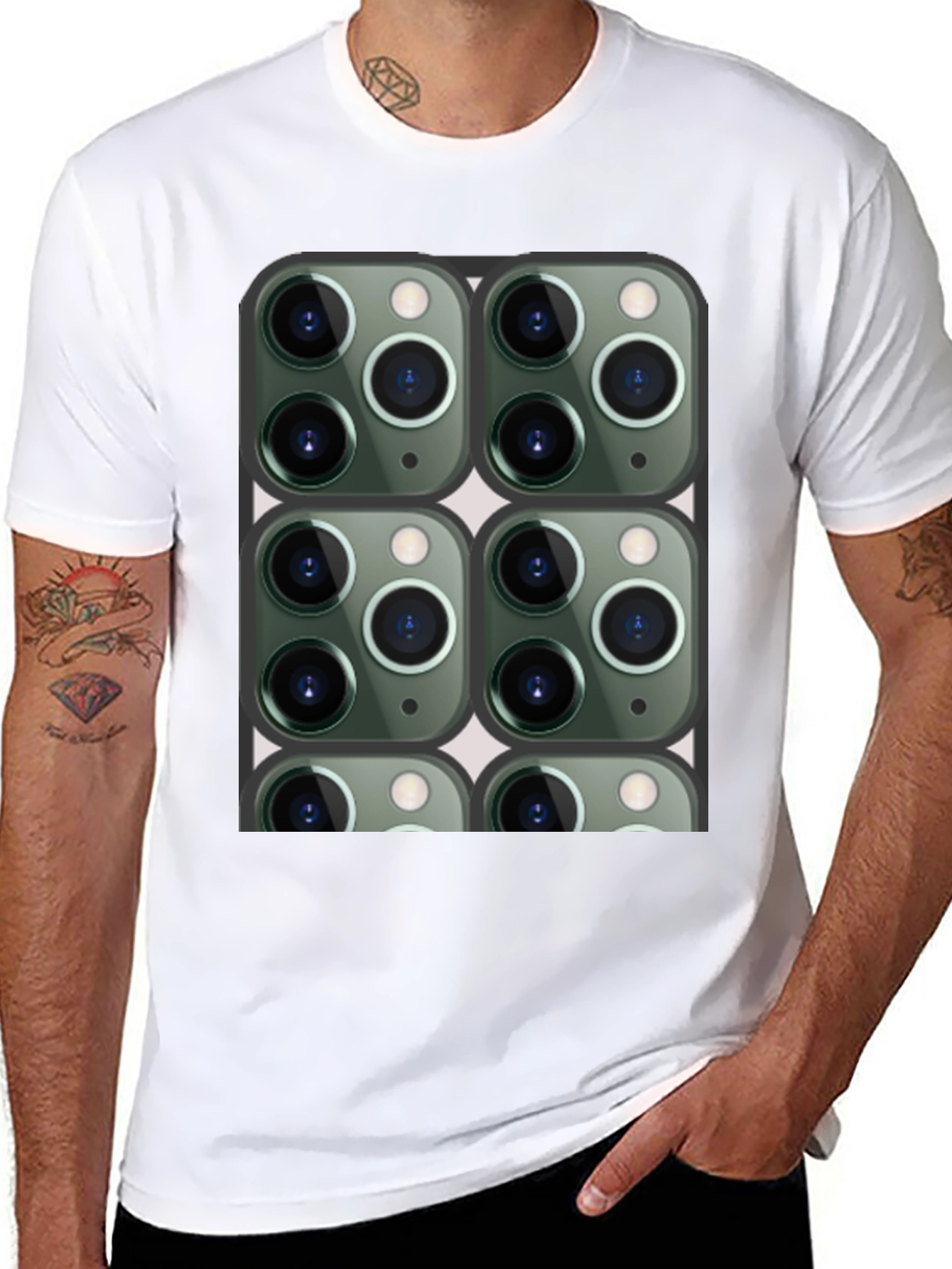 Novelty Camera Print T-Shirt