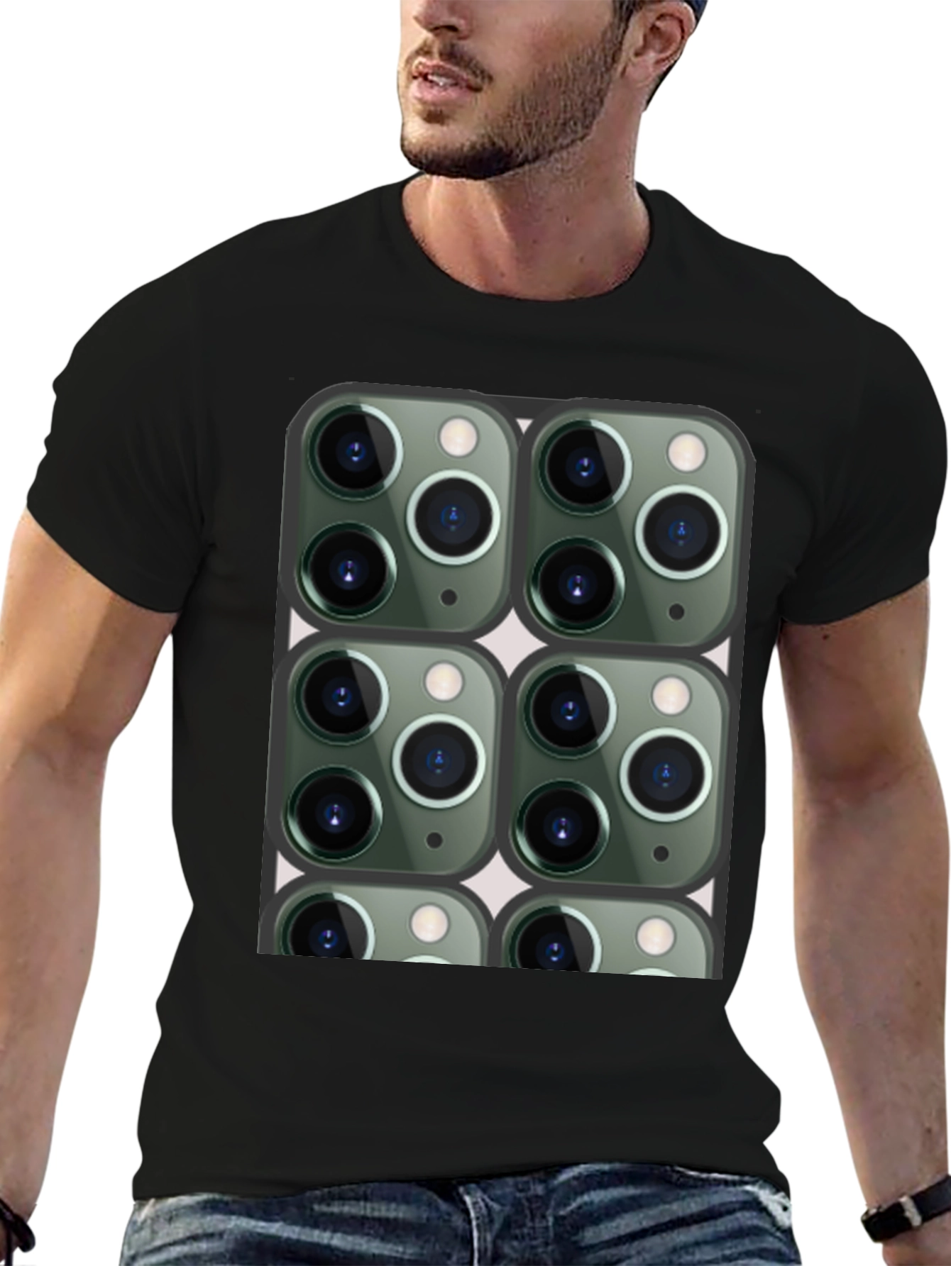 Novelty Camera Print T-Shirt