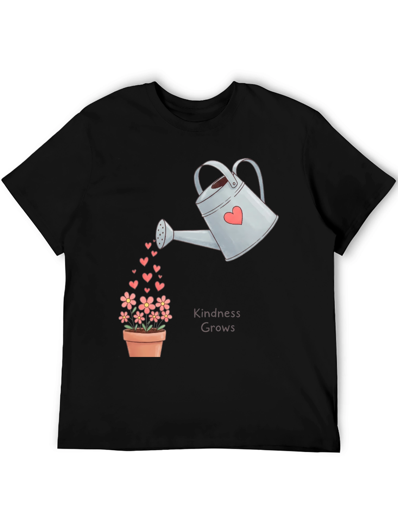 Kindness Grows T-Shirt - Heart Watering Can Design