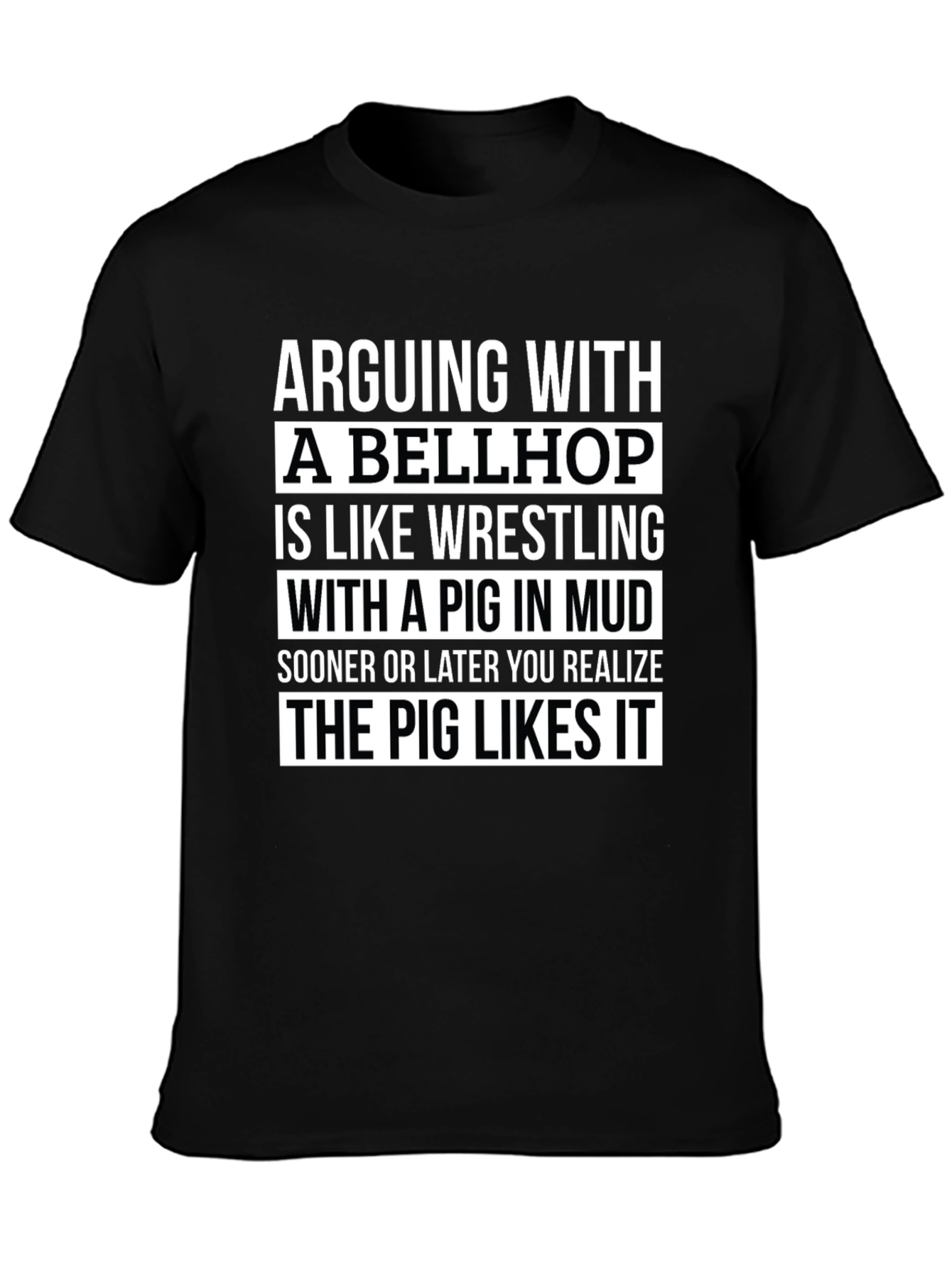 Bellhop Pig Mud Wrestling Graphic Novelty T-Shirt