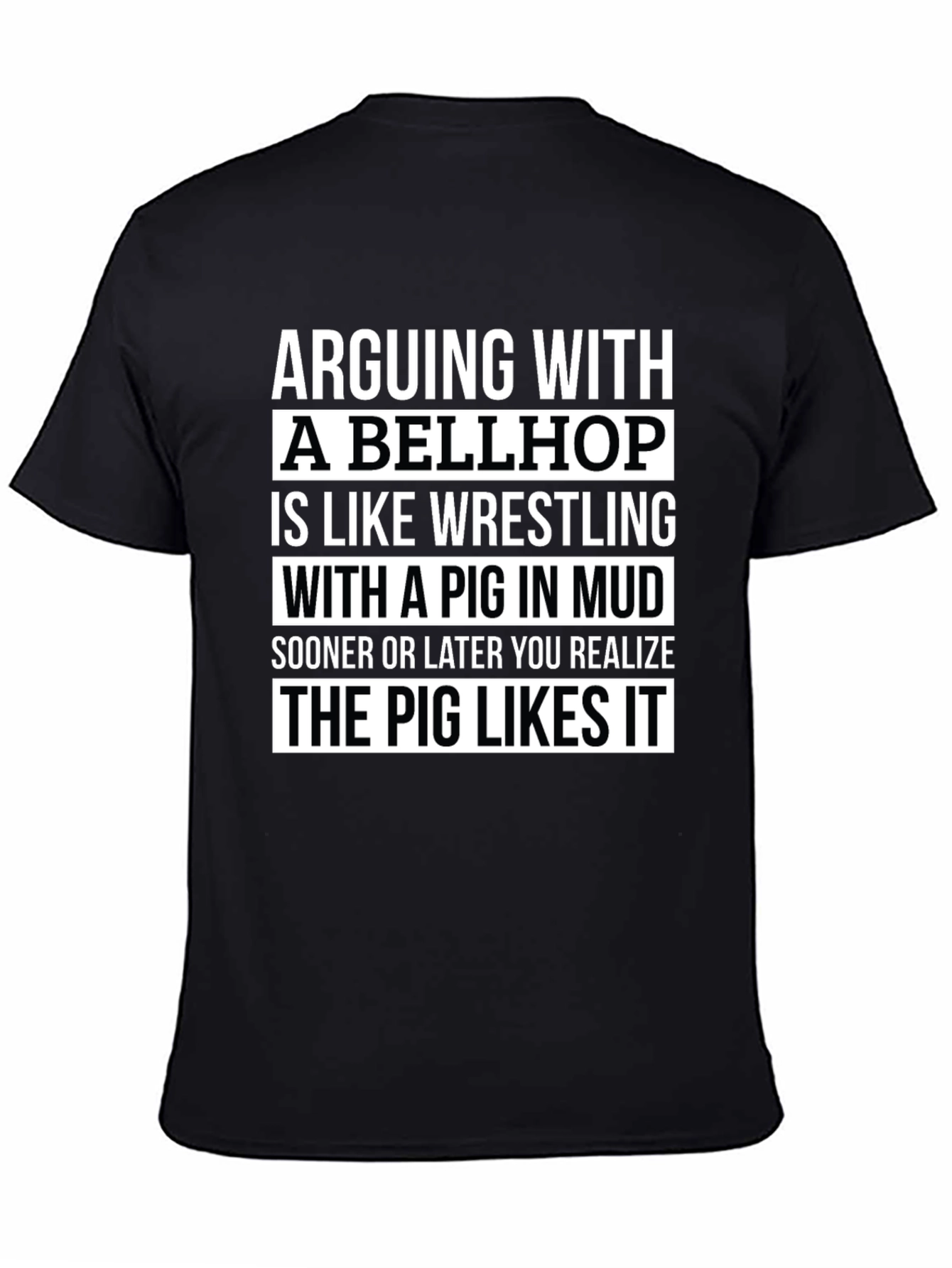 Bellhop Pig Mud Wrestling Graphic Novelty T-Shirt