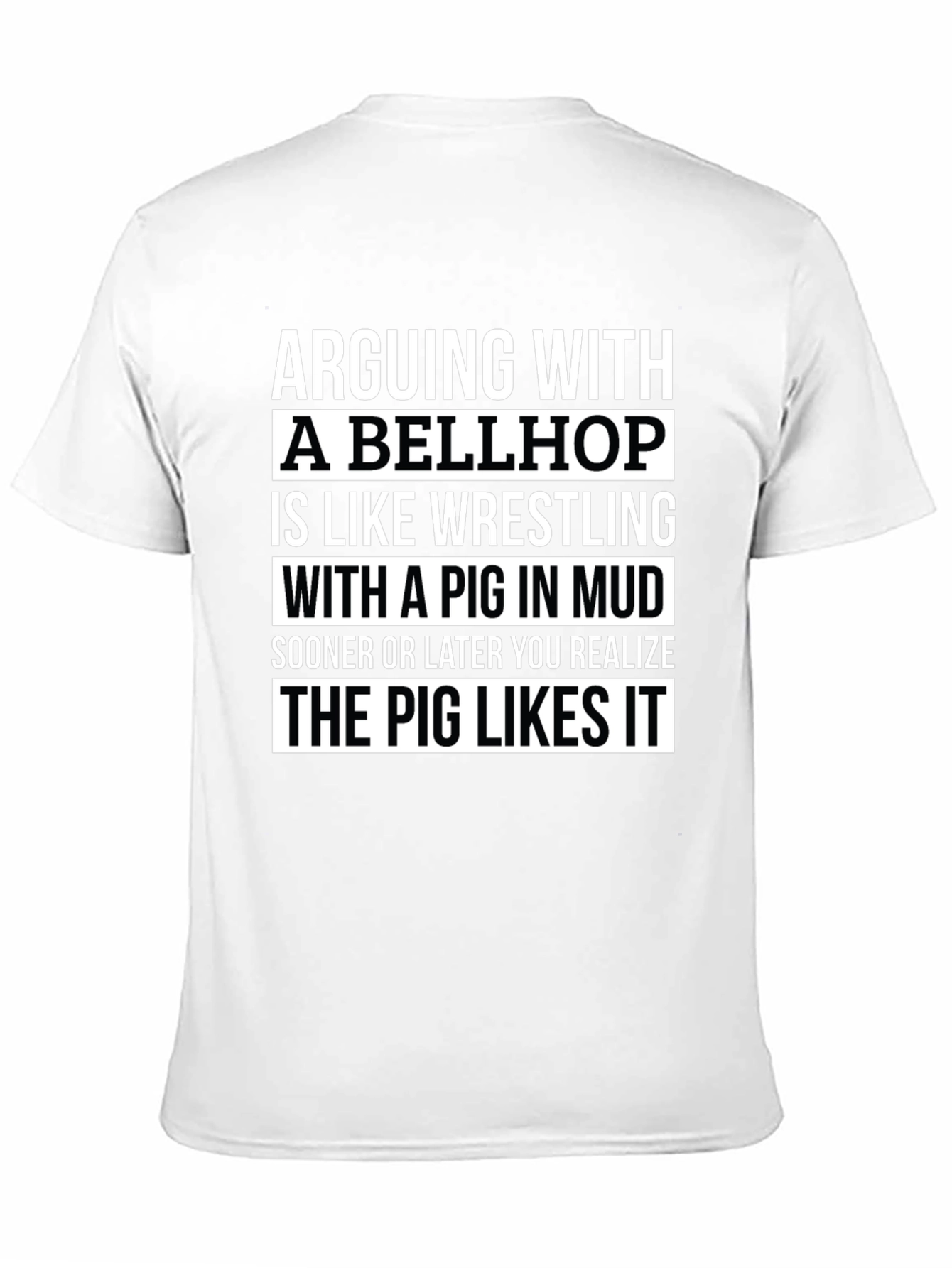 Bellhop Pig Mud Wrestling Graphic Novelty T-Shirt
