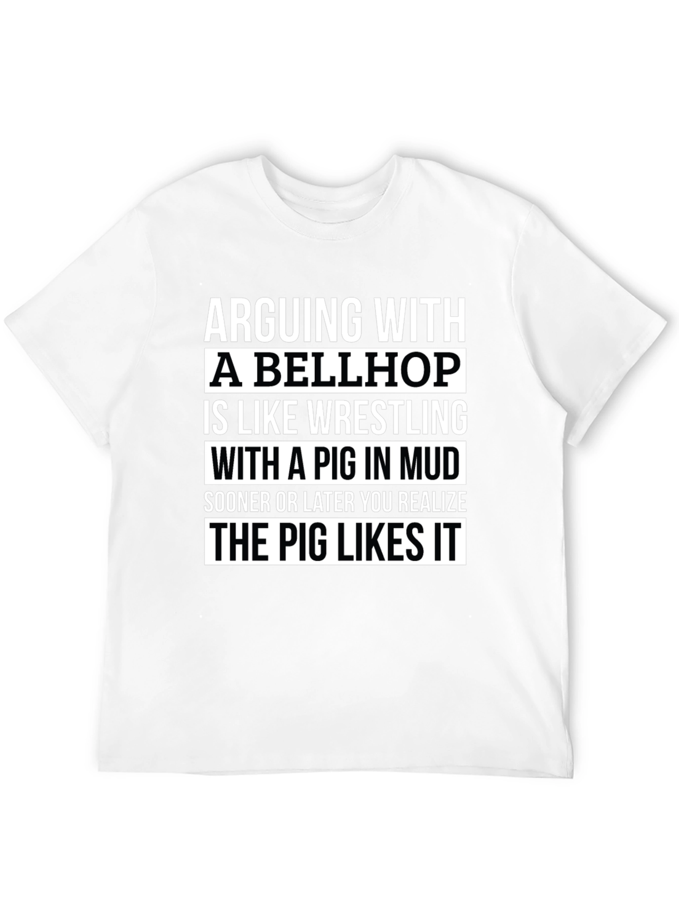 Bellhop Pig Mud Wrestling Graphic Novelty T-Shirt