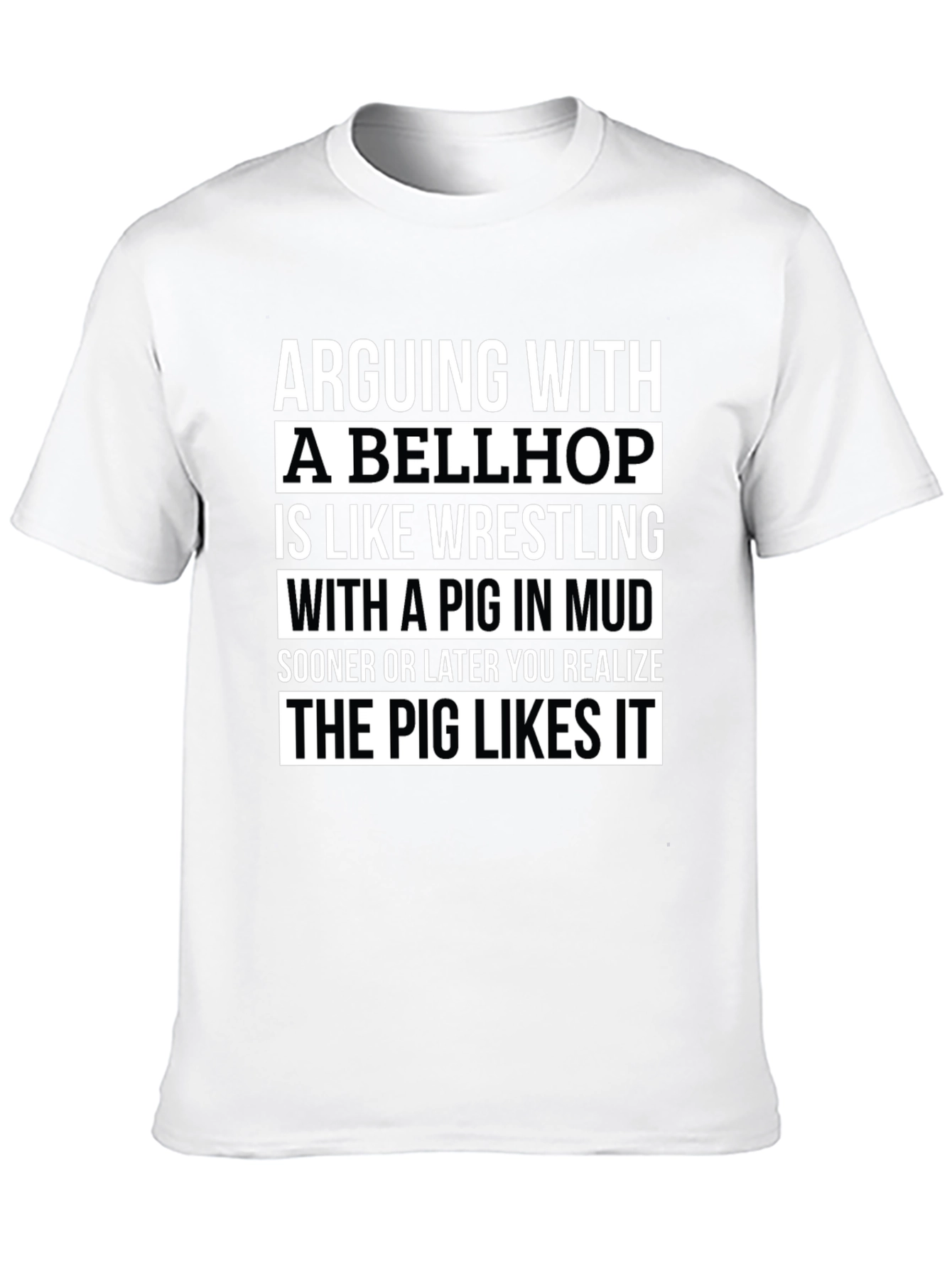 Bellhop Pig Mud Wrestling Graphic Novelty T-Shirt