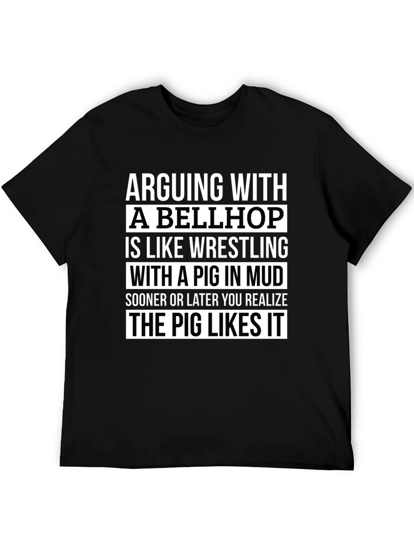 Bellhop Pig Mud Wrestling Graphic Novelty T-Shirt
